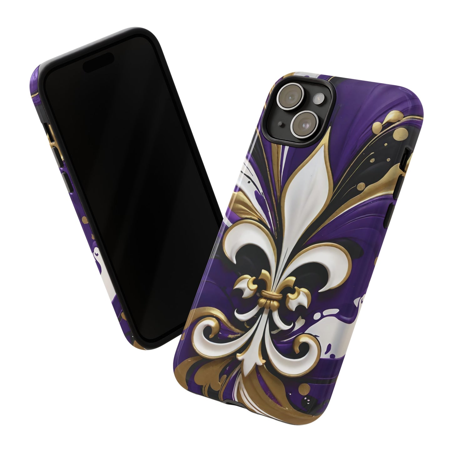 Purple and Gold Fleur-de-Lis 03