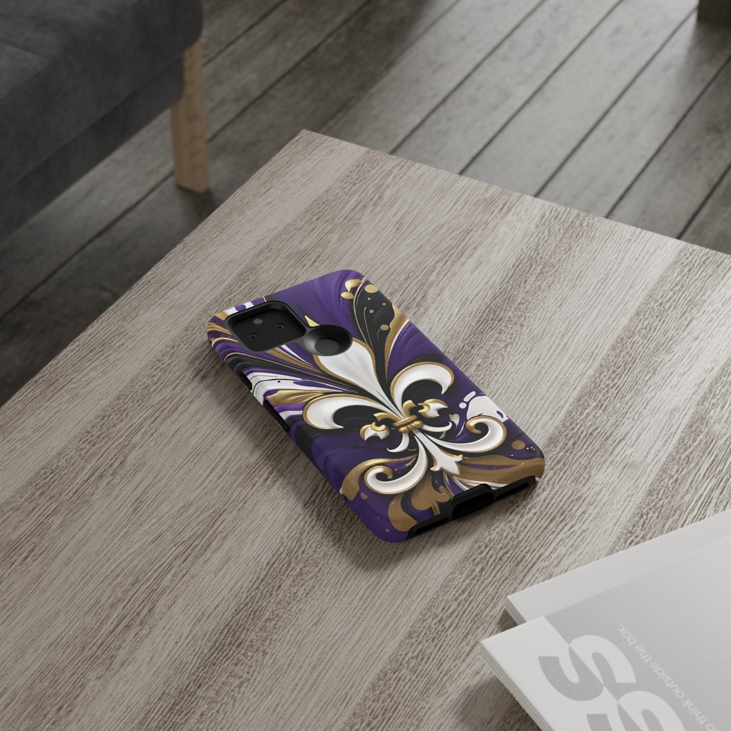 Purple and Gold Fleur-de-Lis 03