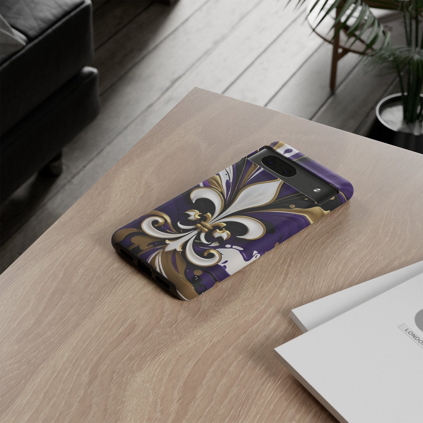 Purple and Gold Fleur-de-Lis 03