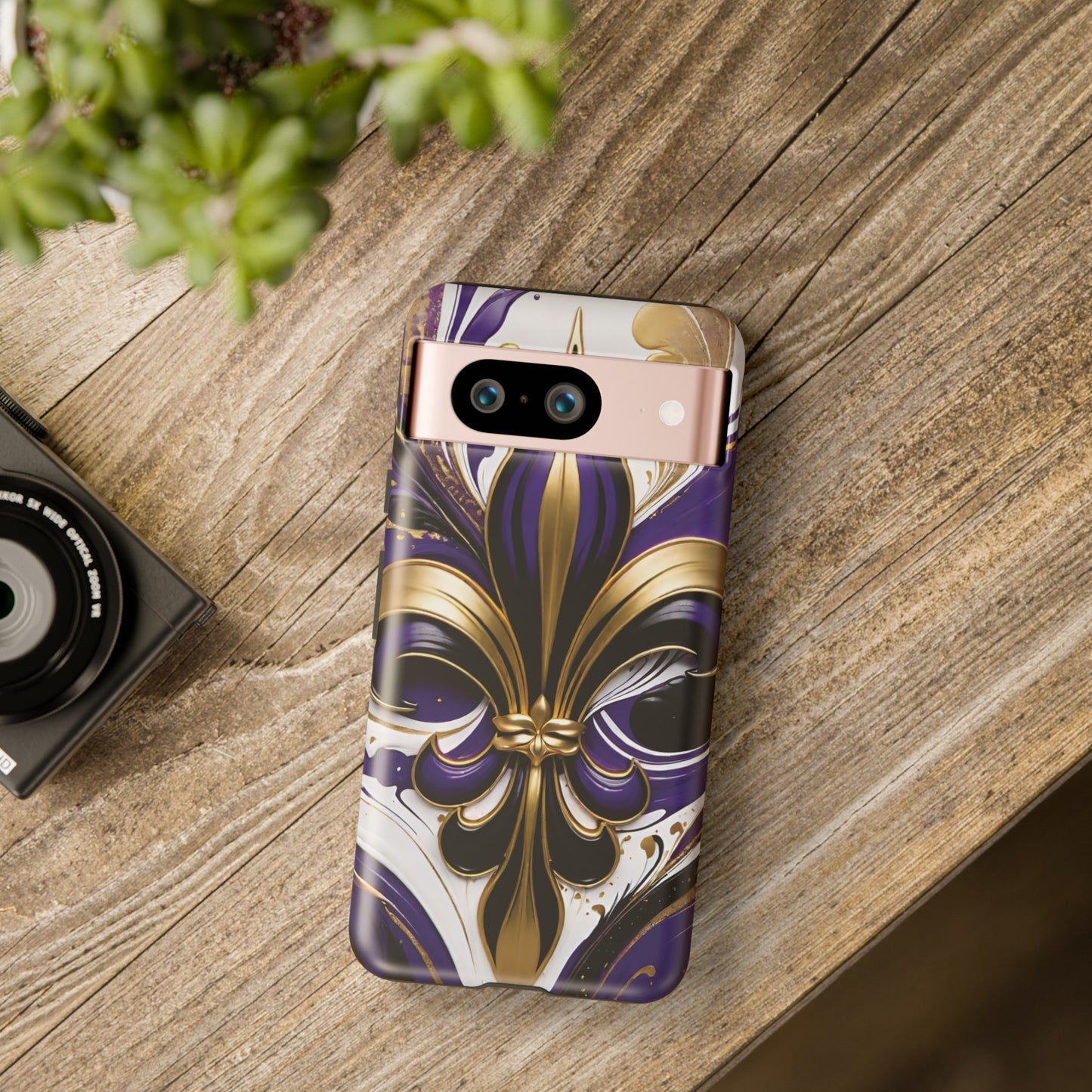 Purple and Gold Fleur-de-Lis 02