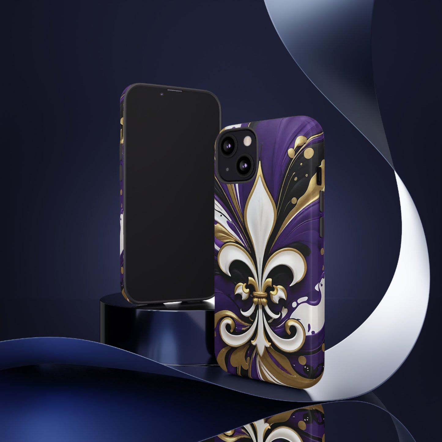 Purple and Gold Fleur-de-Lis 03