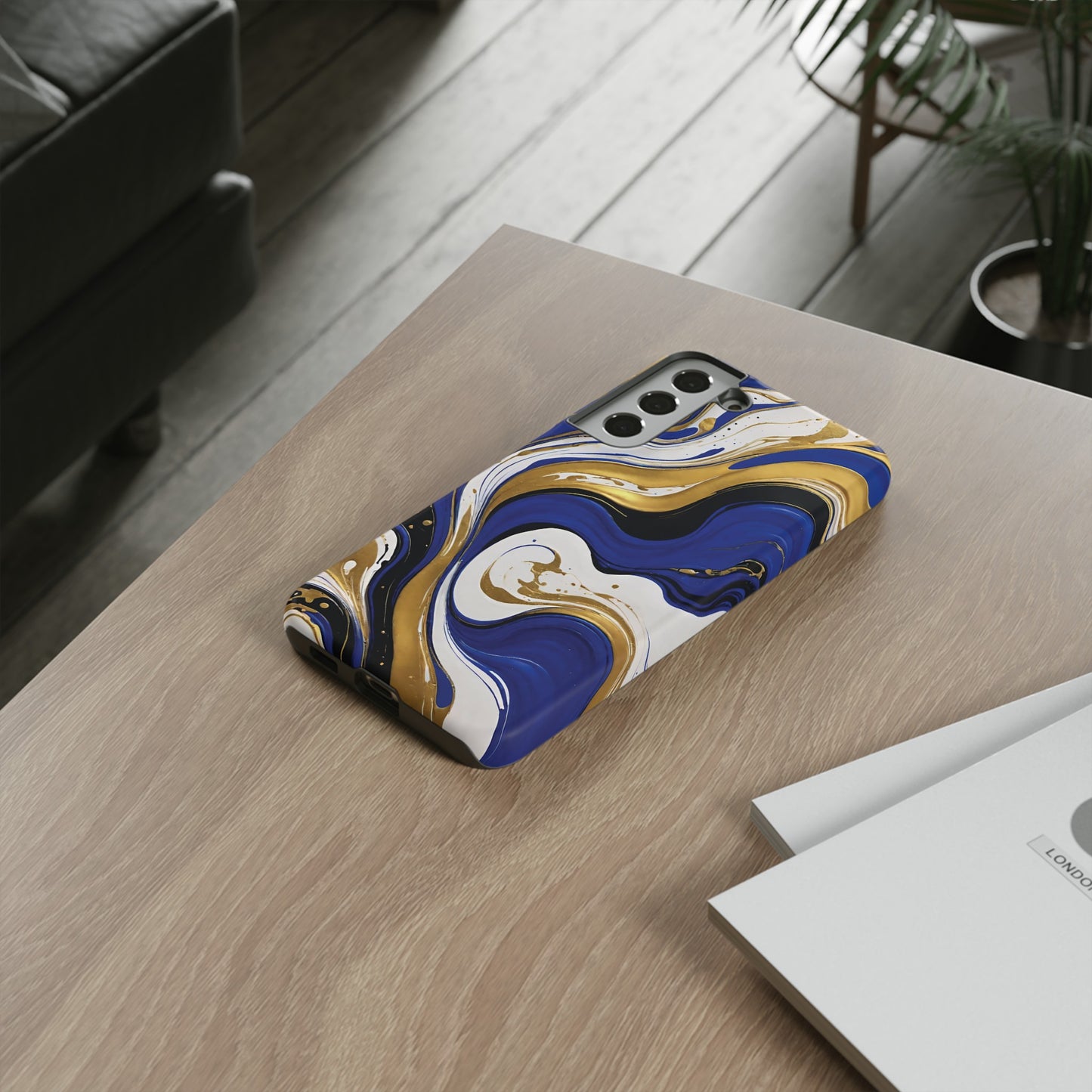 Blue and Gold Swirl 02
