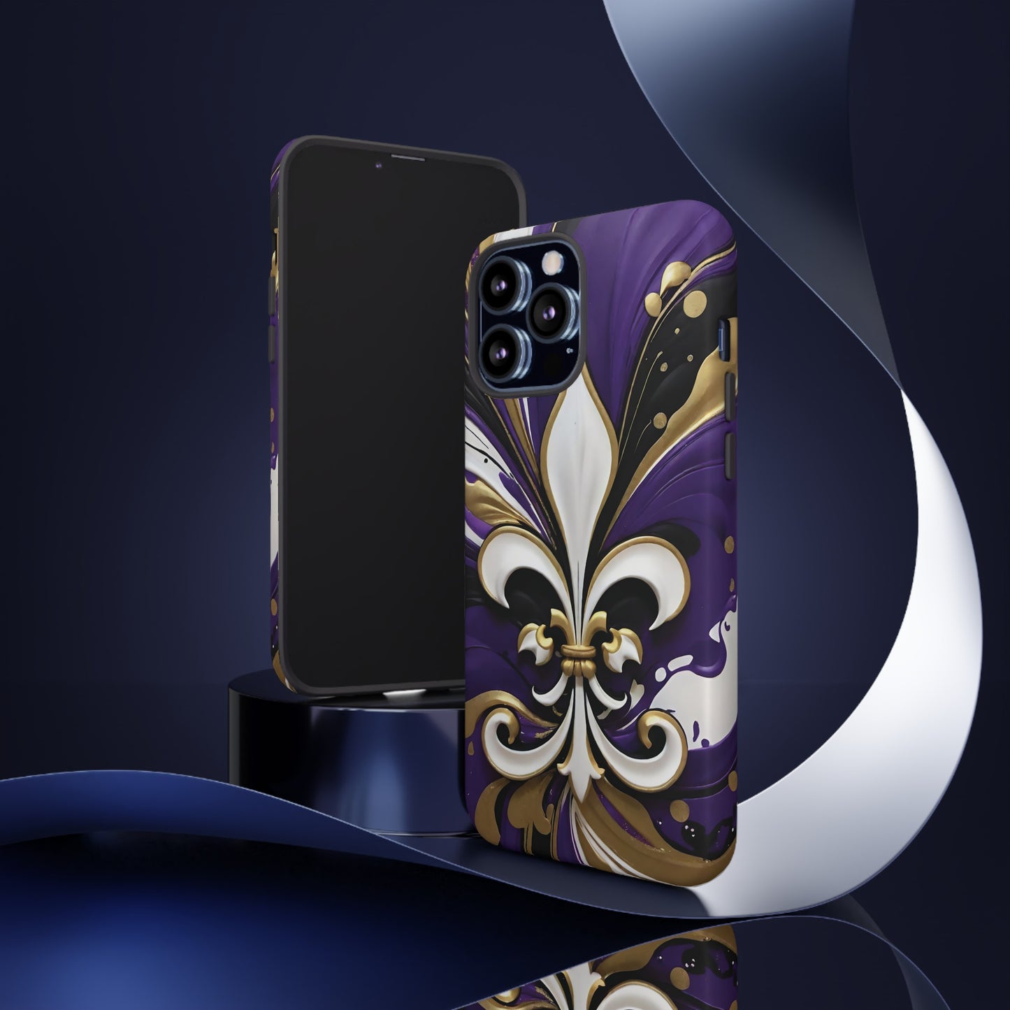 Purple and Gold Fleur-de-Lis 03