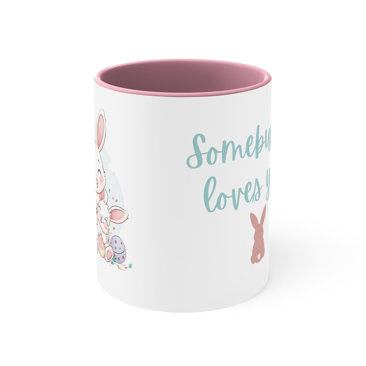 Somebunny Loves You Color Accent Mug, 11oz - ShadowCrafts Studio