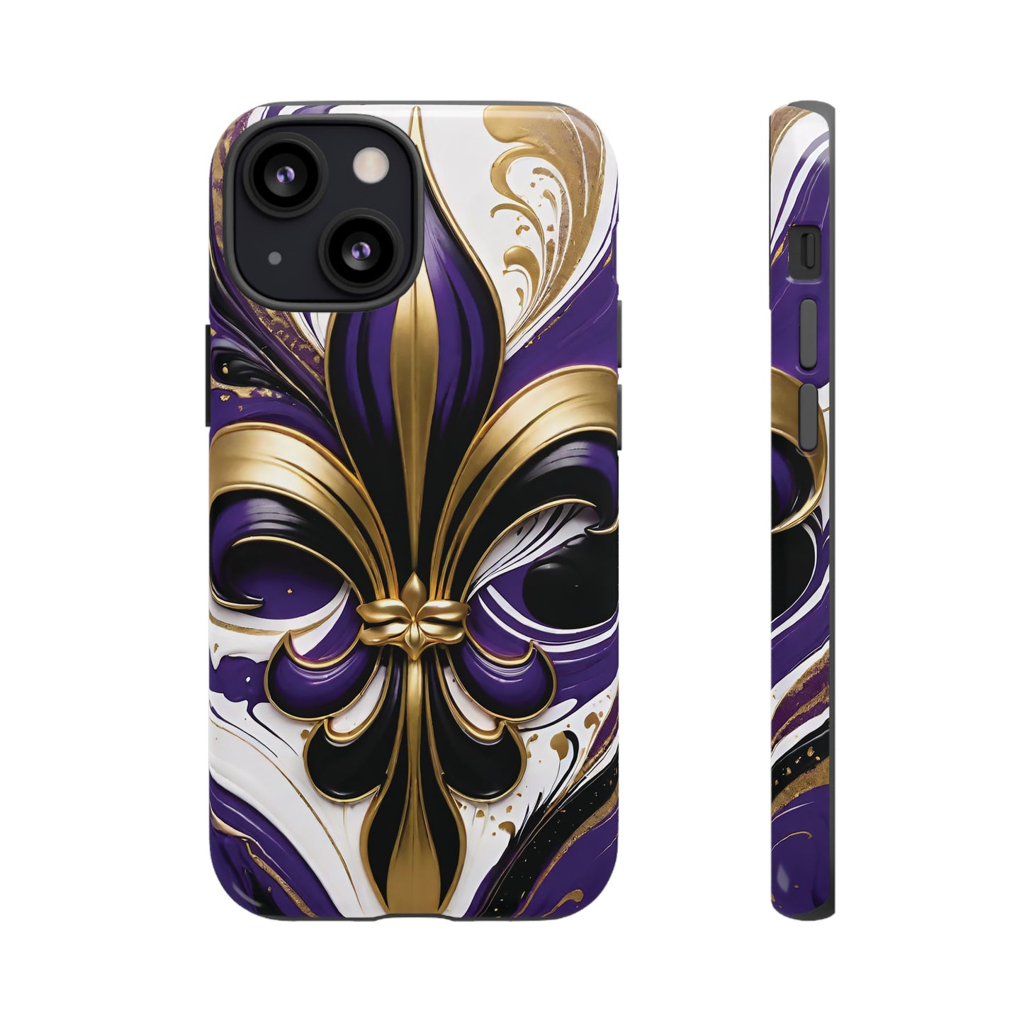 Purple and Gold Fleur-de-Lis 02