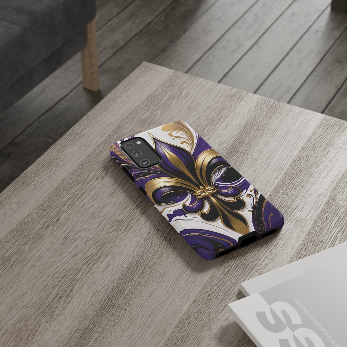 Purple and Gold Fleur-de-Lis 02