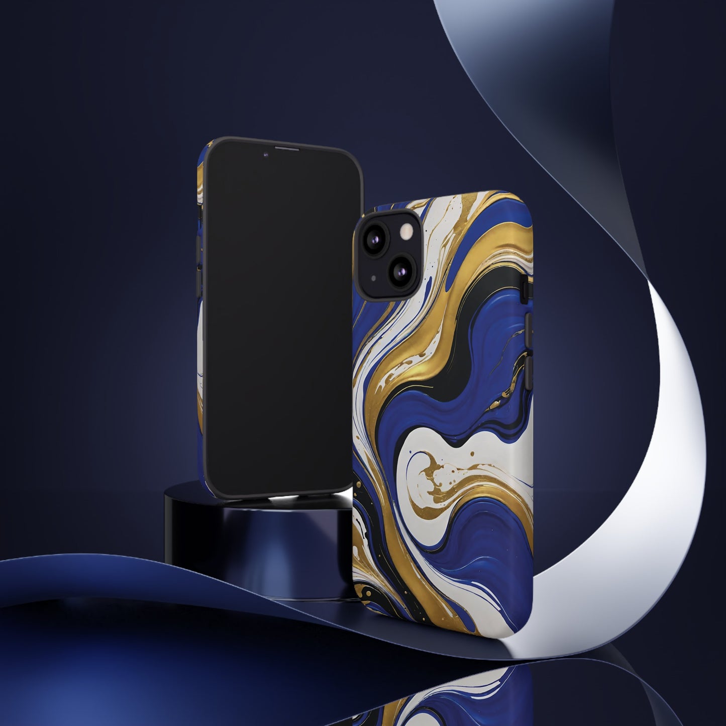 Blue and Gold Swirl 02