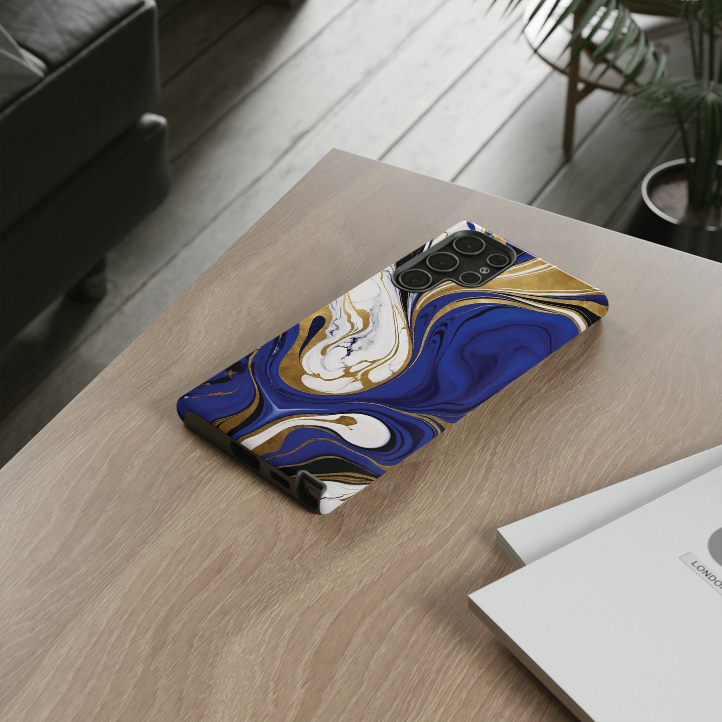 Blue and Gold Swirl 01