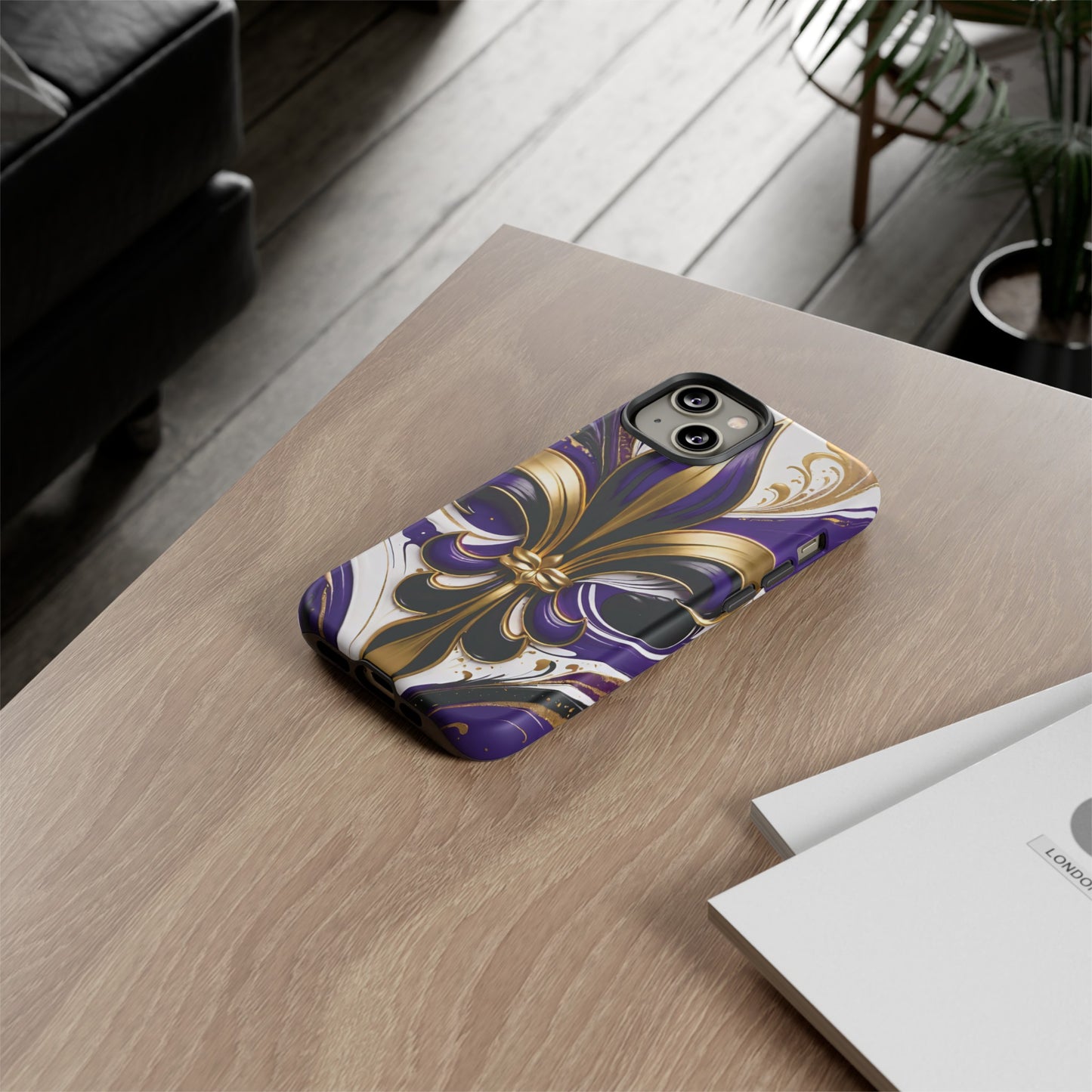 Purple and Gold Fleur-de-Lis 02