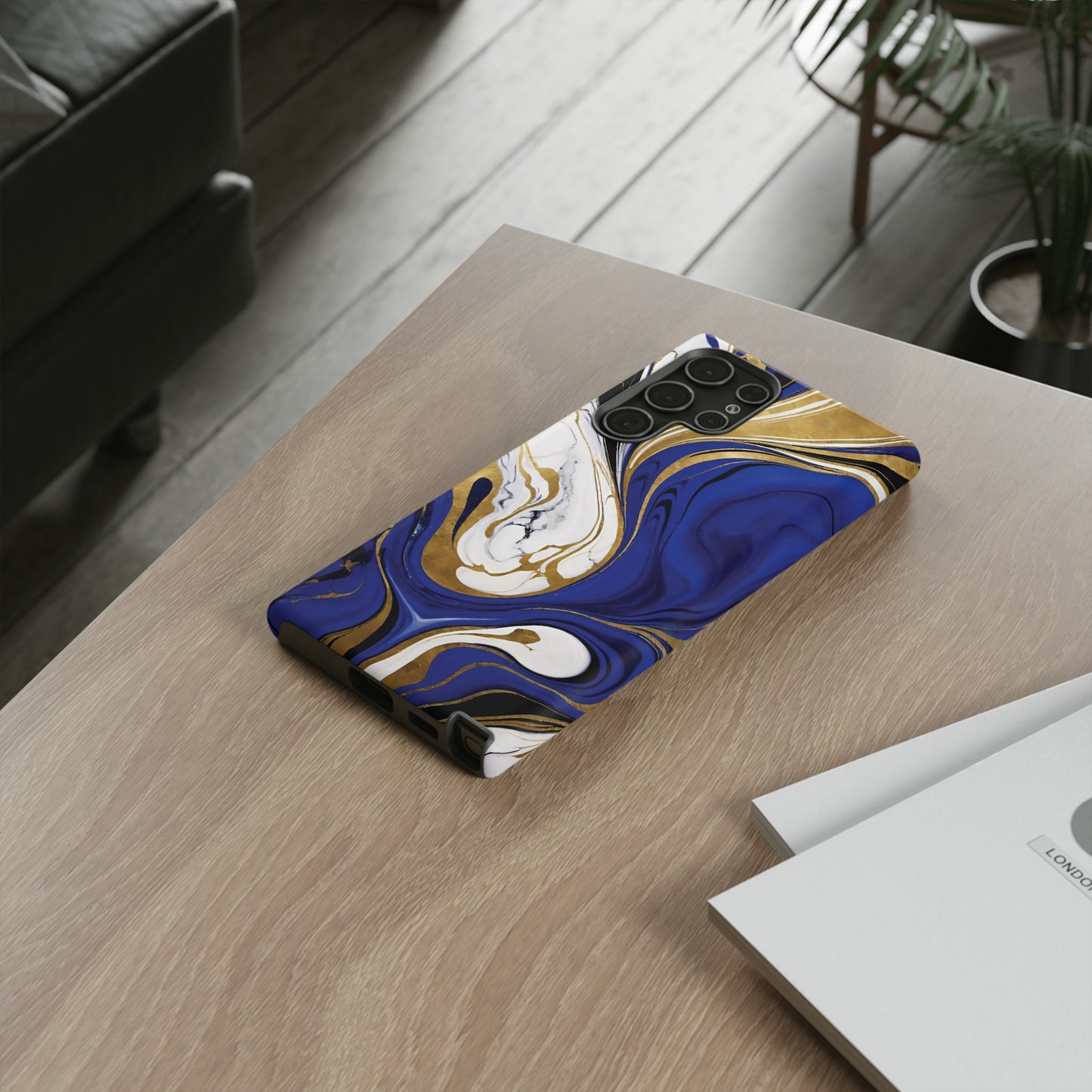 Blue and Gold Swirl 01