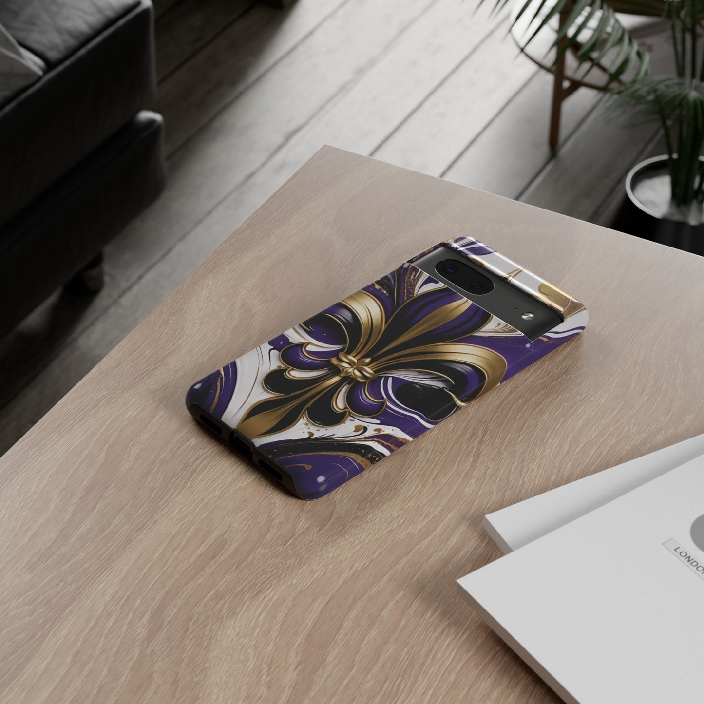 Purple and Gold Fleur-de-Lis 02