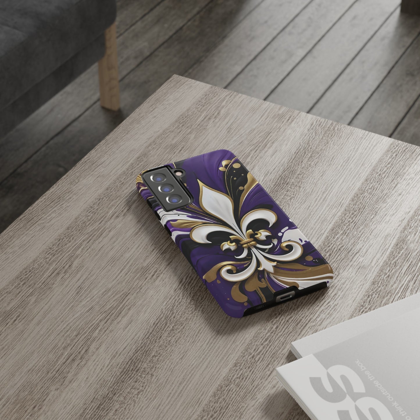 Purple and Gold Fleur-de-Lis 03