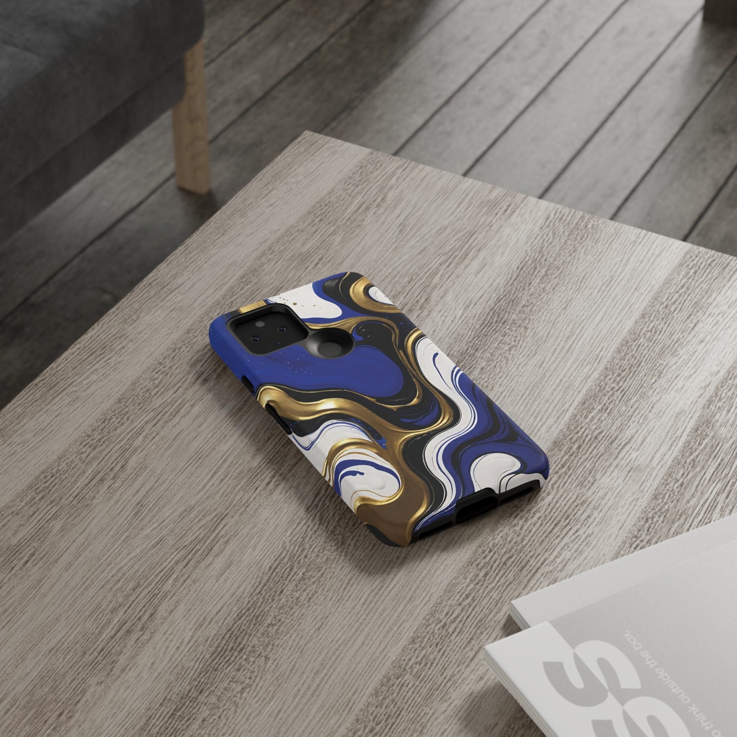 Blue and Gold Swirl 03