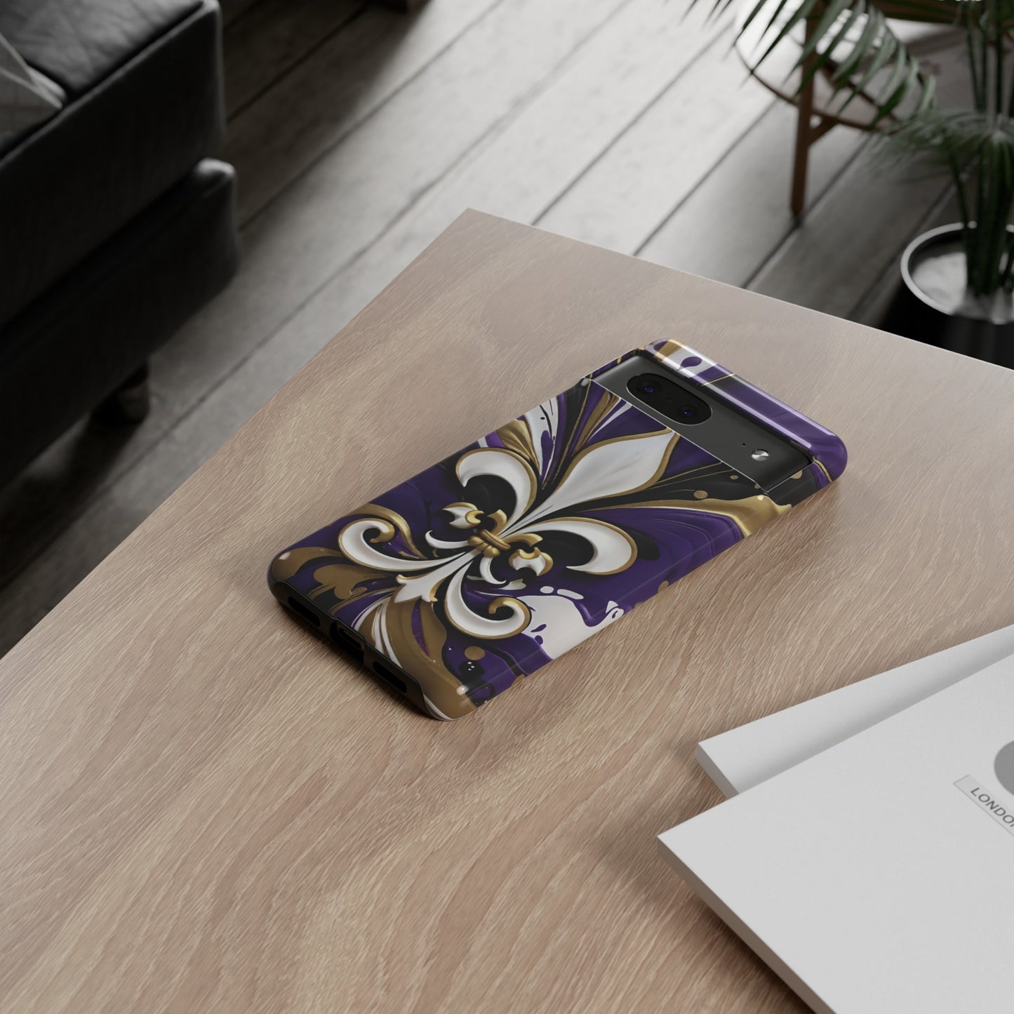 Purple and Gold Fleur-de-Lis 03