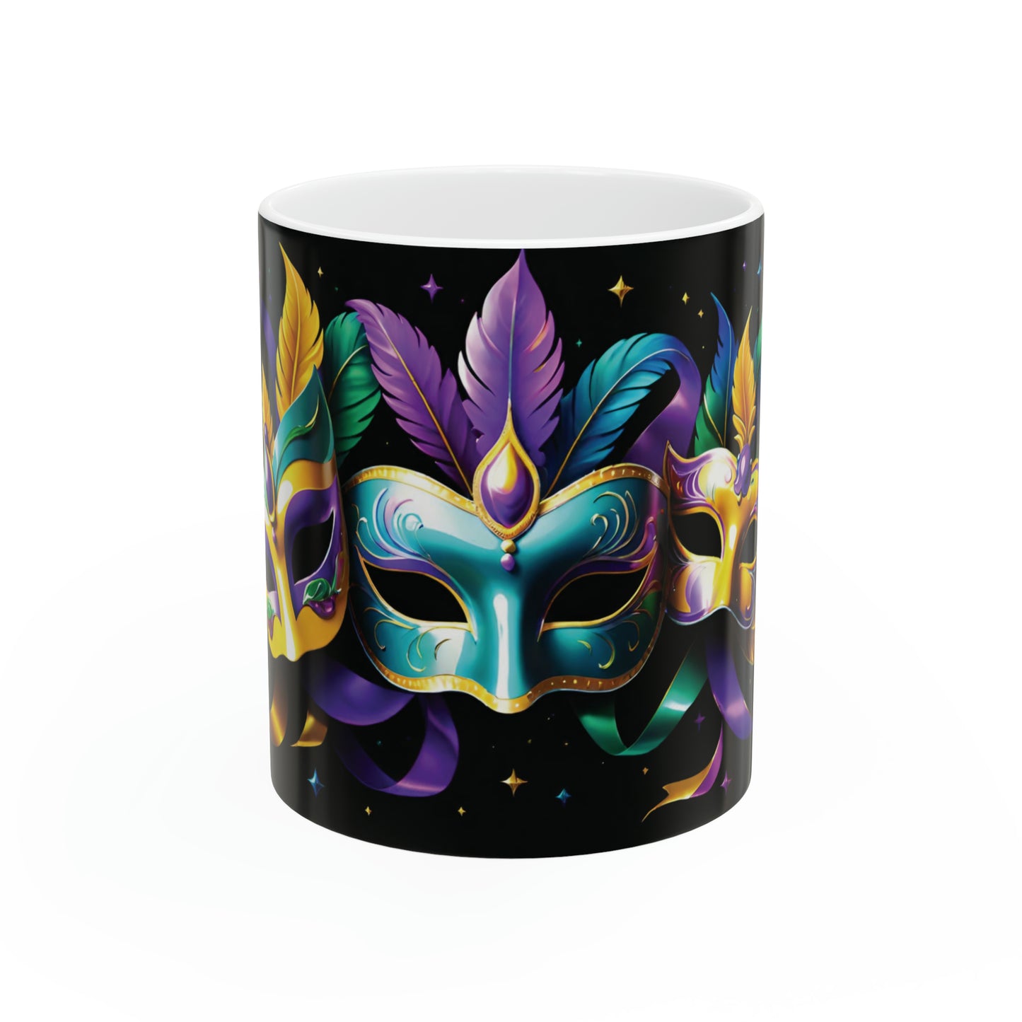 Mardi Gras Masks Mug 02, 11oz - ShadowCrafts Studio