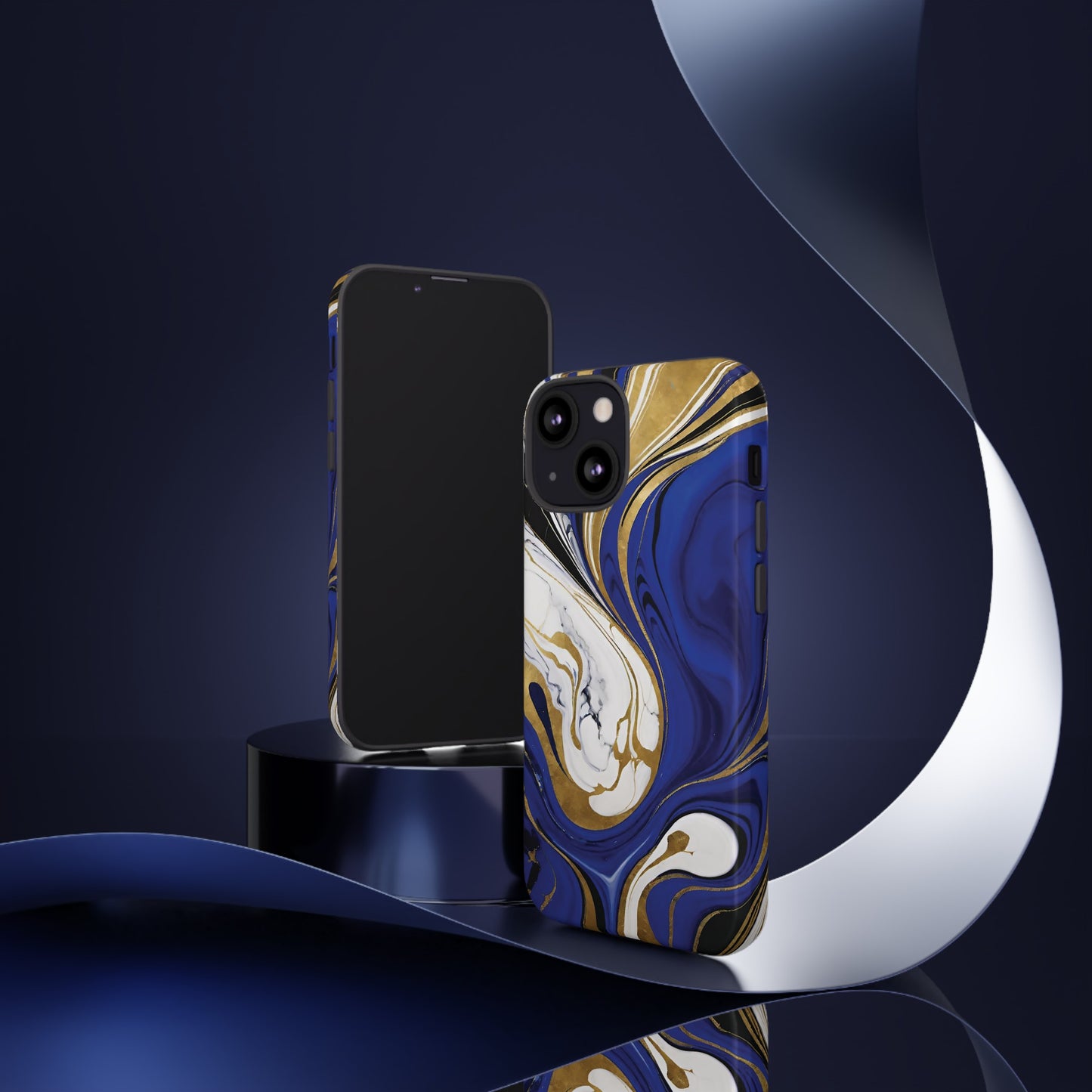 Blue and Gold Swirl 01