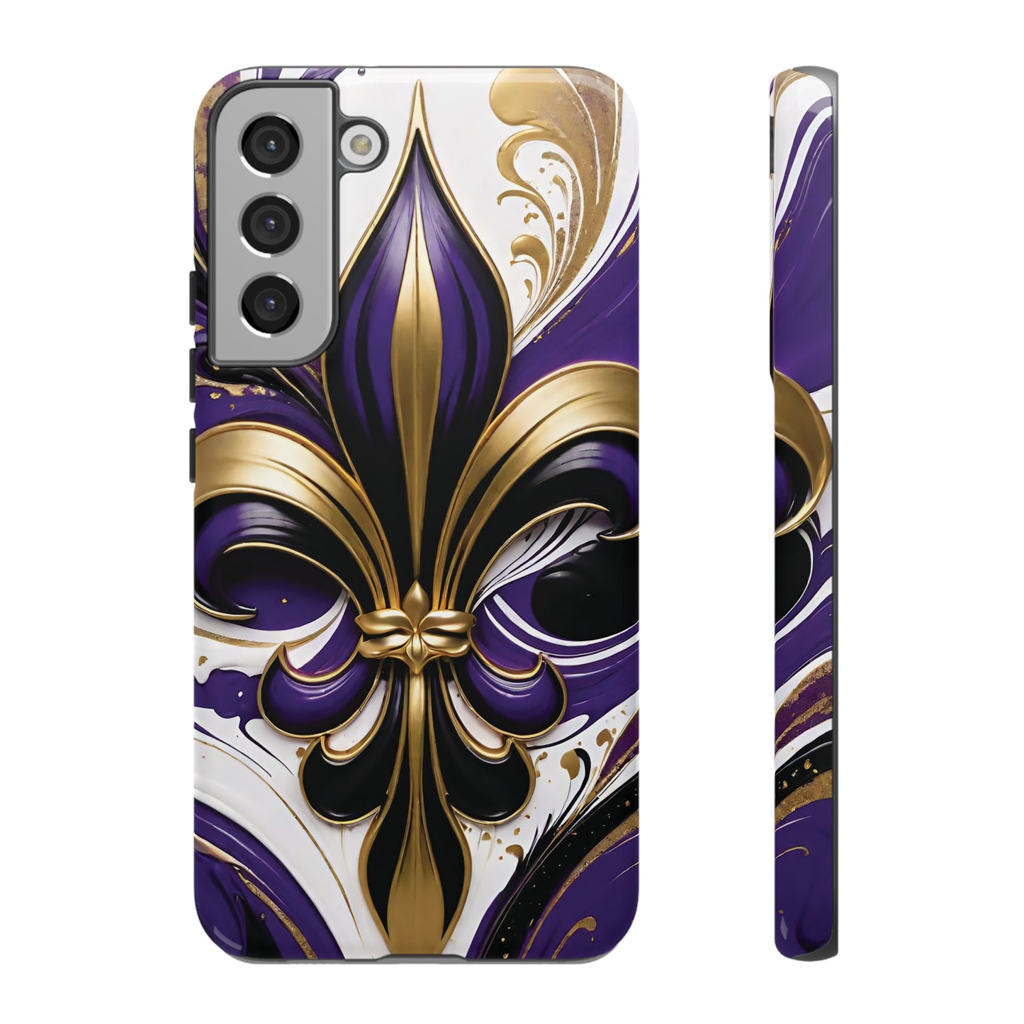 Purple and Gold Fleur-de-Lis 02