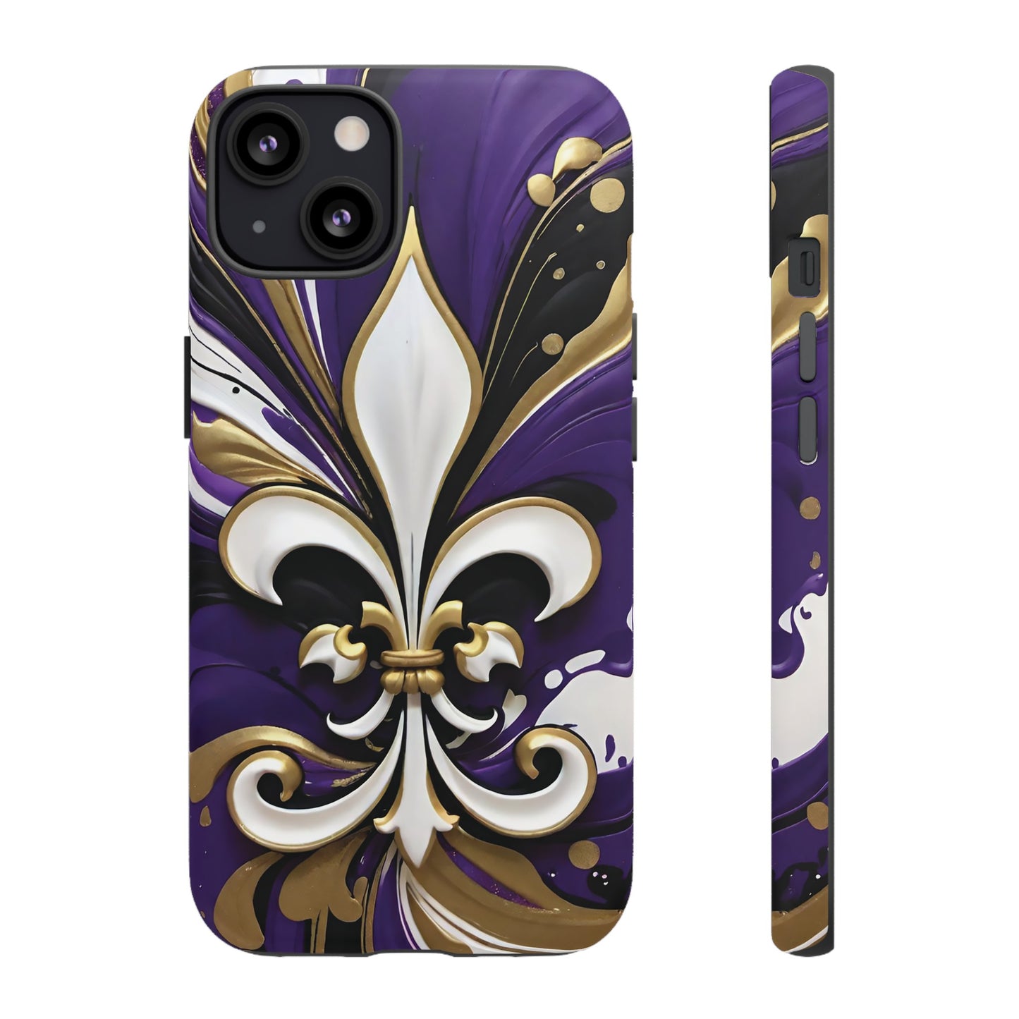 Purple and Gold Fleur-de-Lis 03