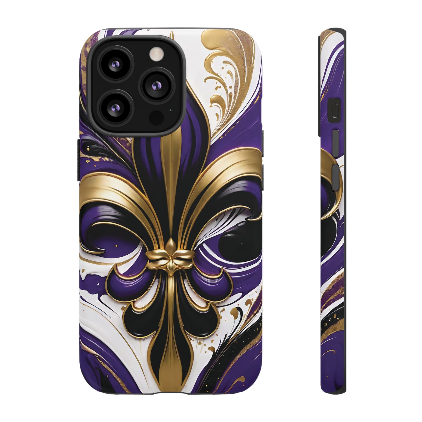 Purple and Gold Fleur-de-Lis 02