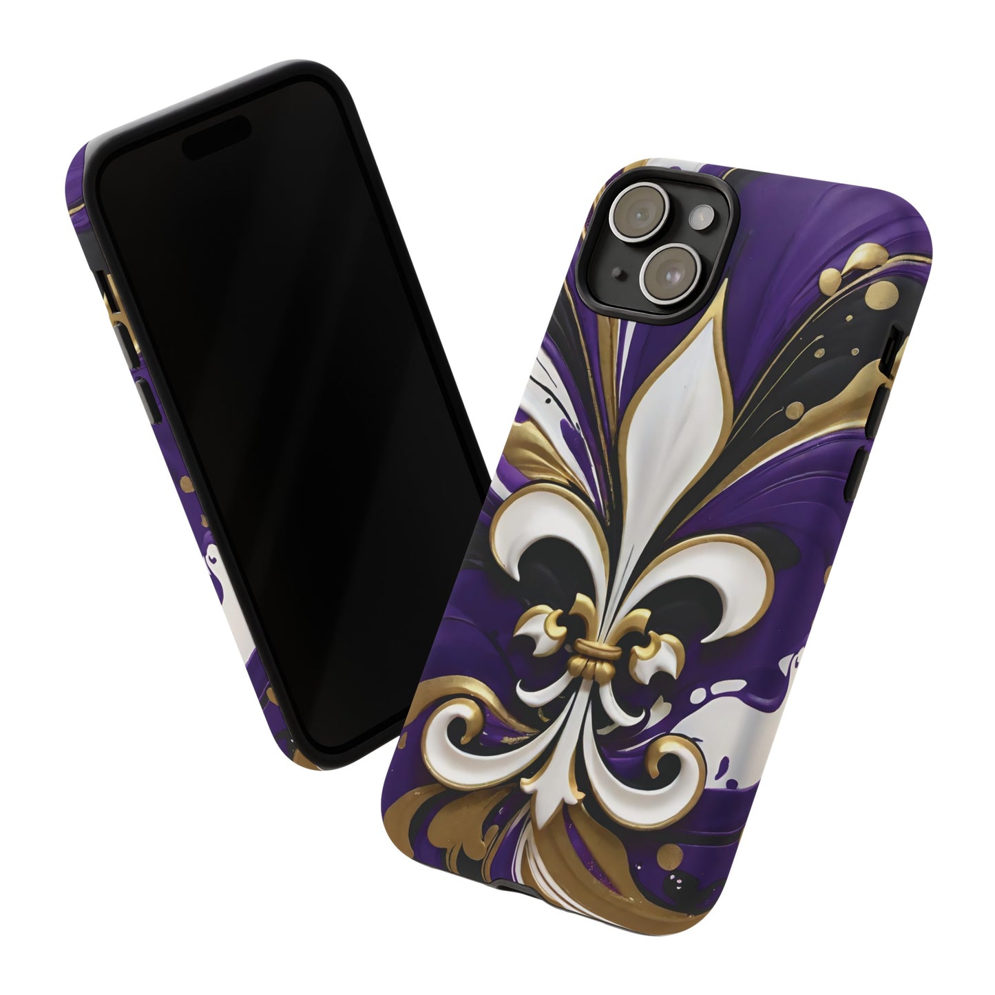 Purple and Gold Fleur-de-Lis 03