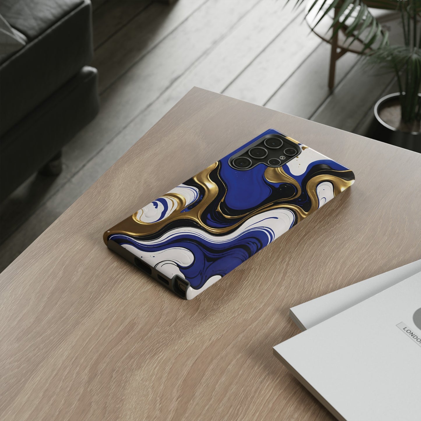 Blue and Gold Swirl 03
