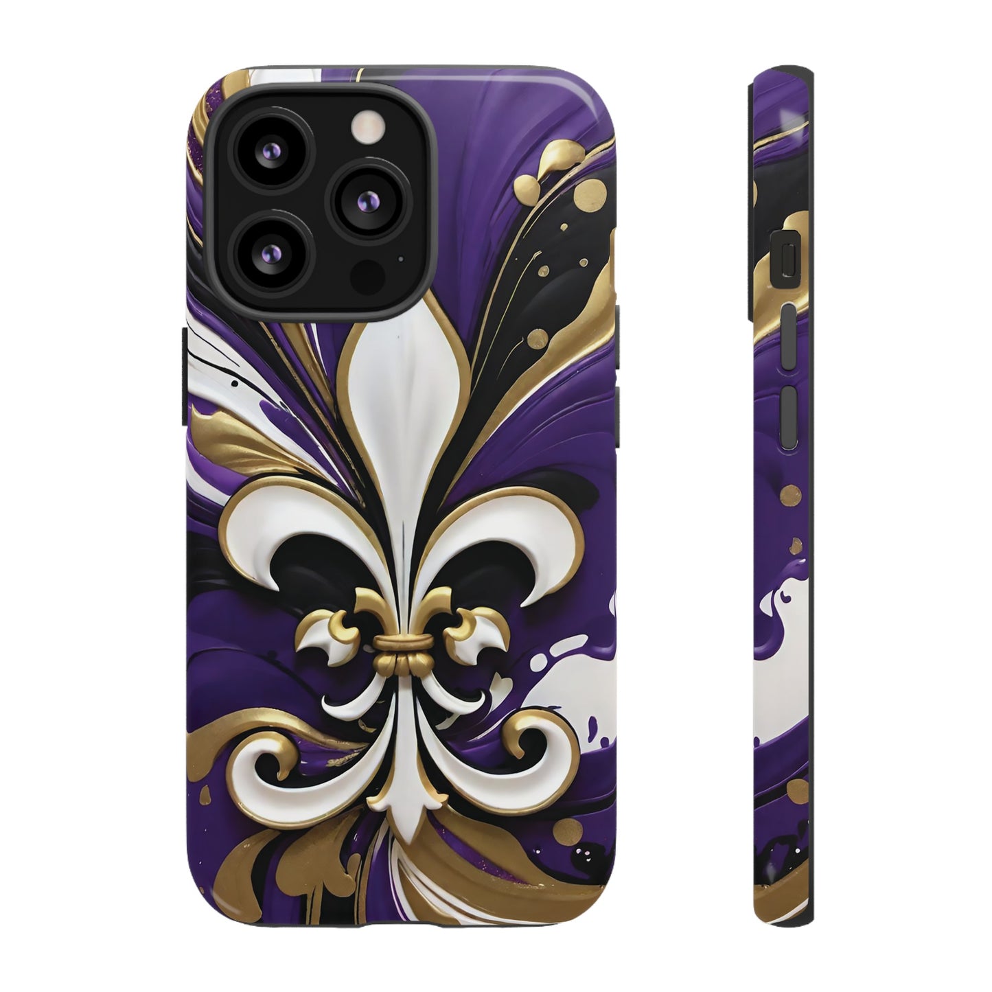 Purple and Gold Fleur-de-Lis 03