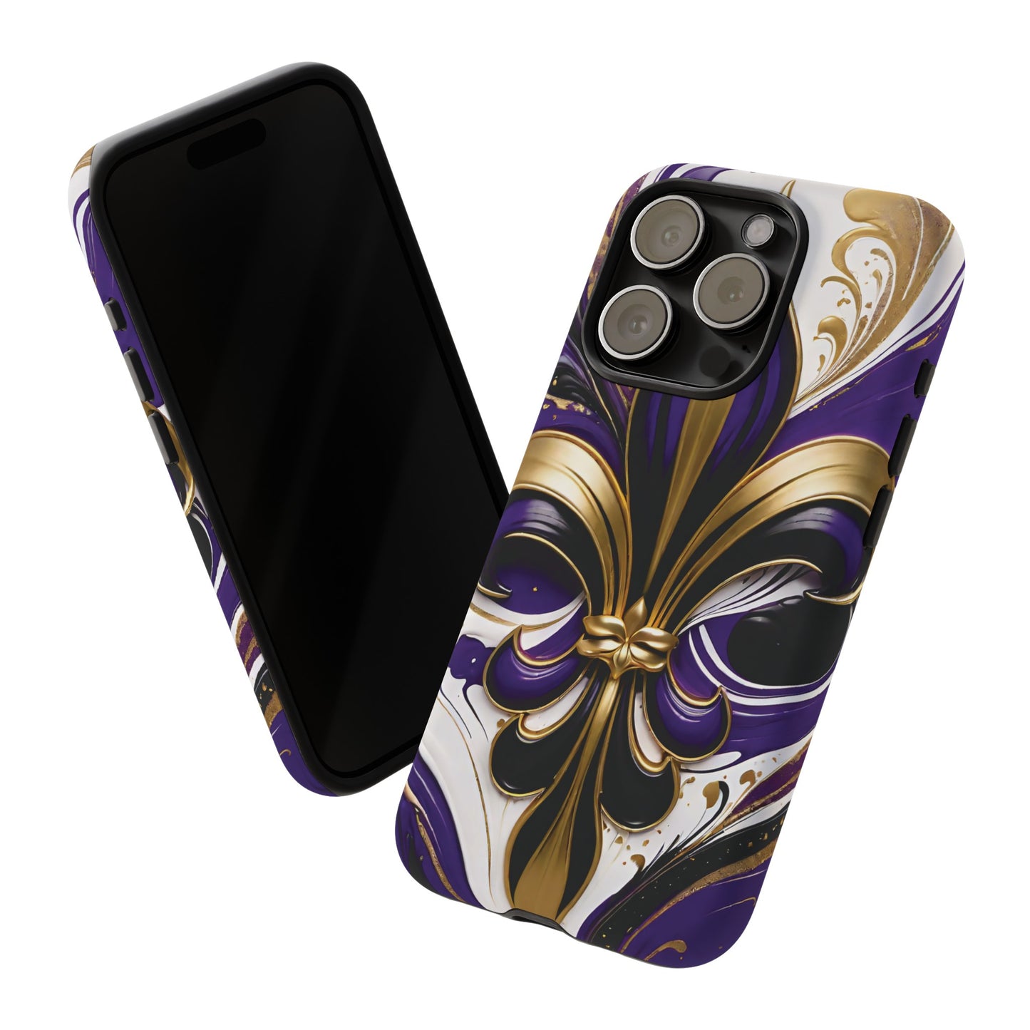 Purple and Gold Fleur-de-Lis 02