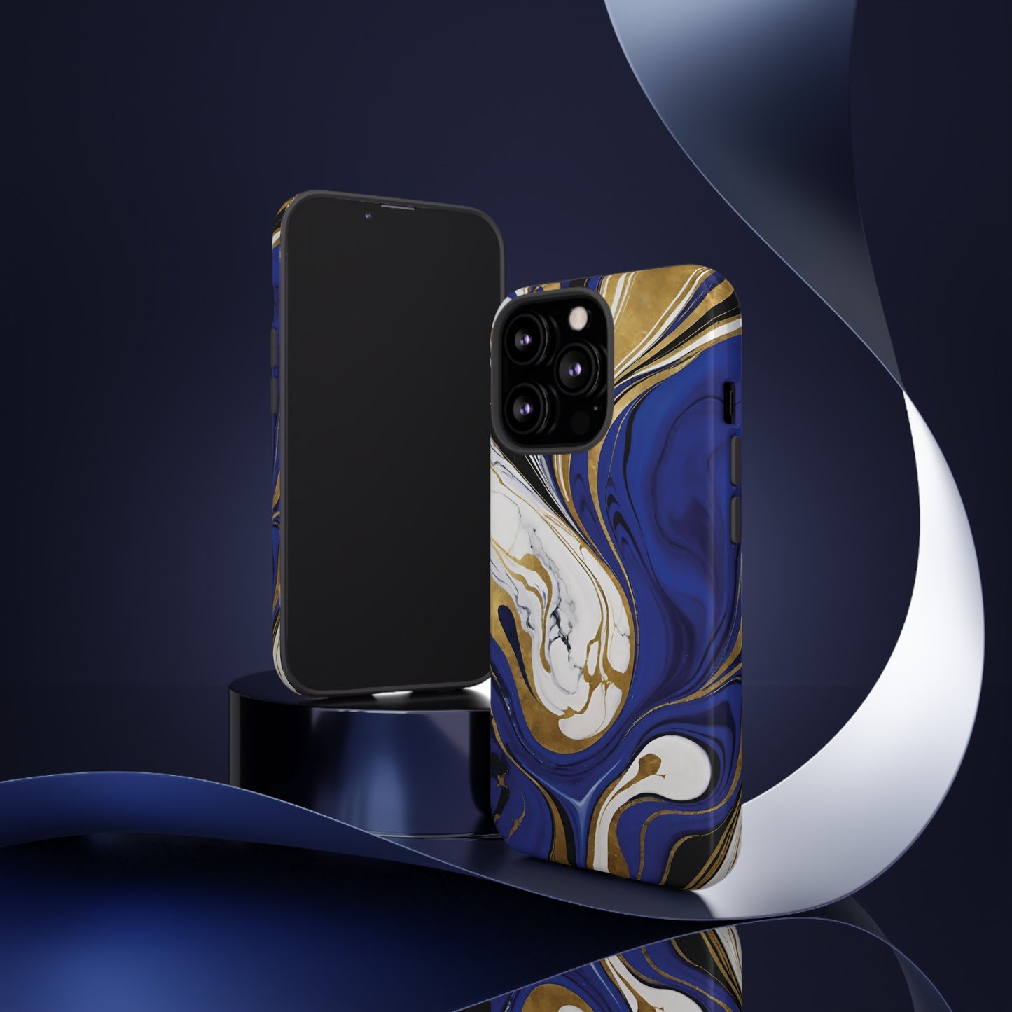Blue and Gold Swirl 01