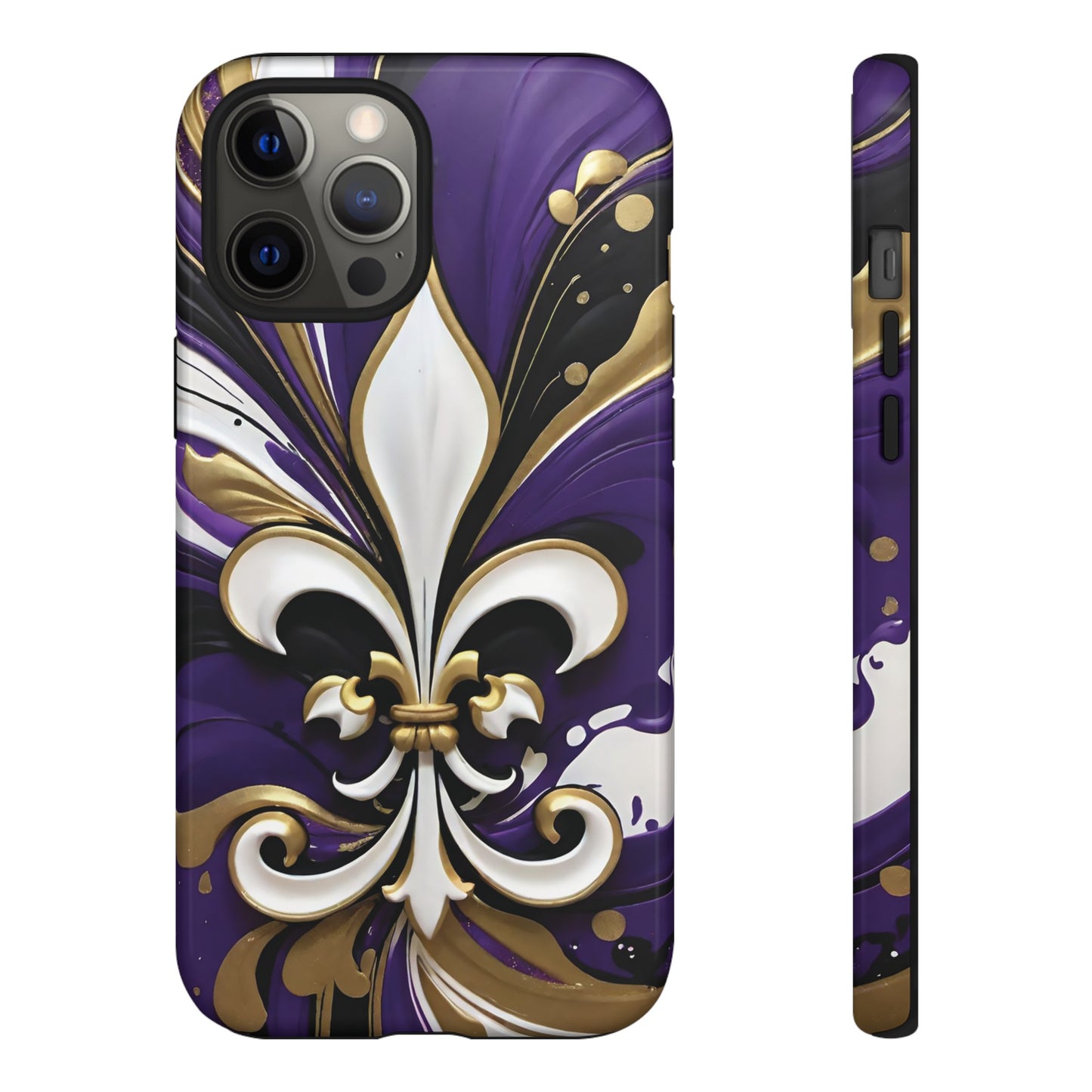 Purple and Gold Fleur-de-Lis 03