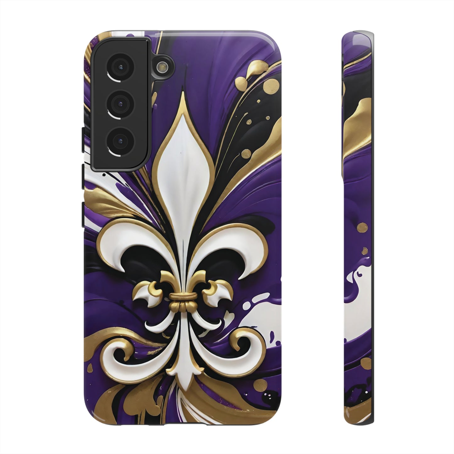 Purple and Gold Fleur-de-Lis 03
