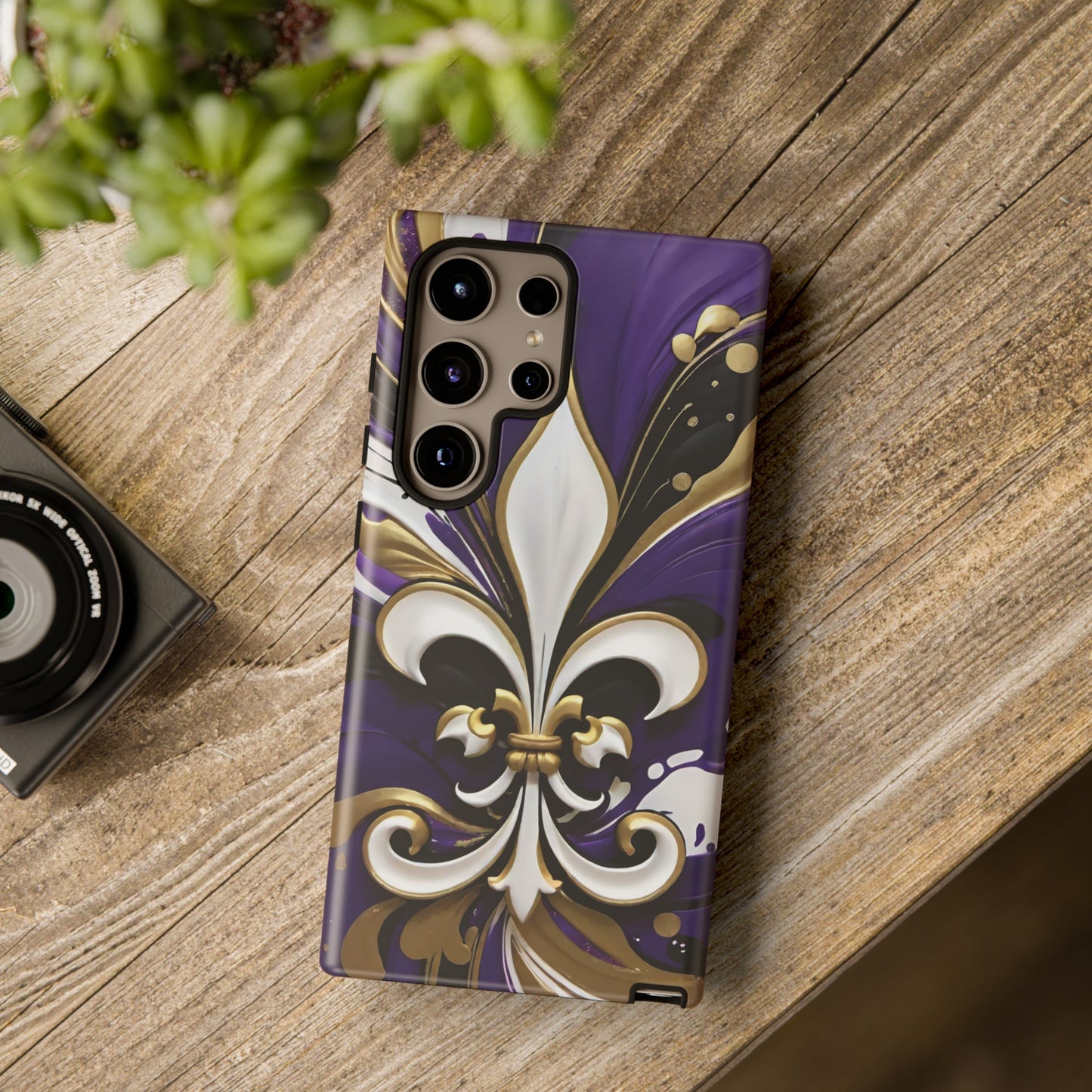 Purple and Gold Fleur-de-Lis 03