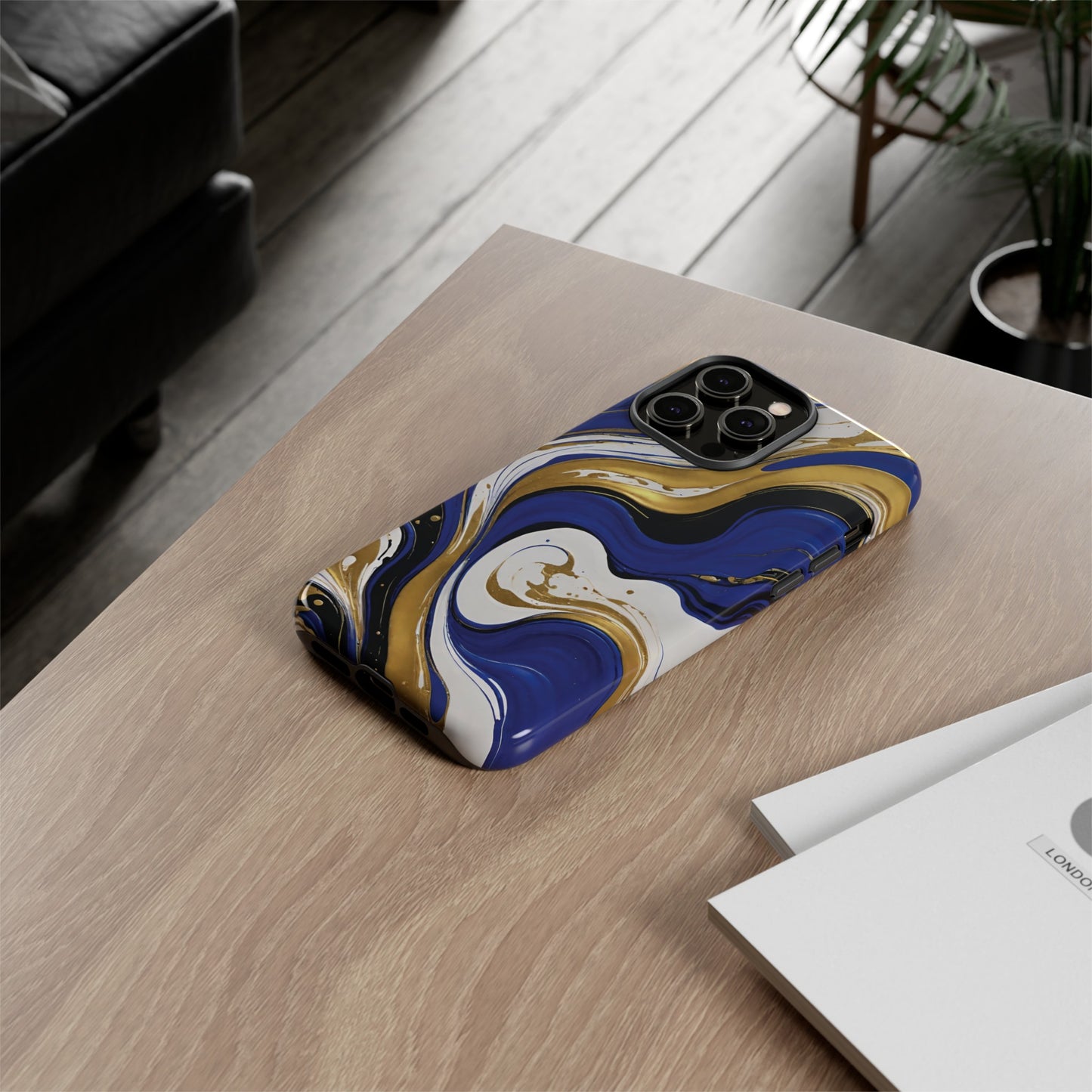 Blue and Gold Swirl 02