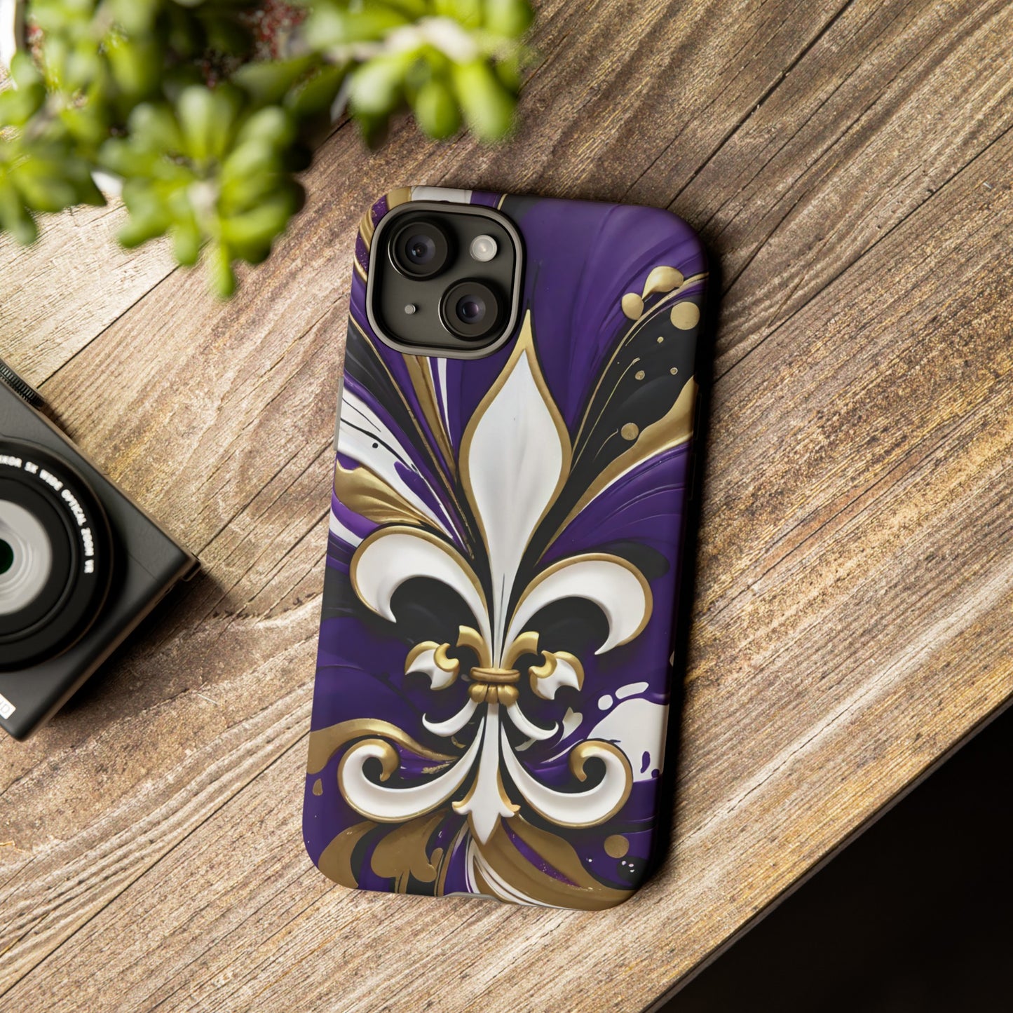 Purple and Gold Fleur-de-Lis 03