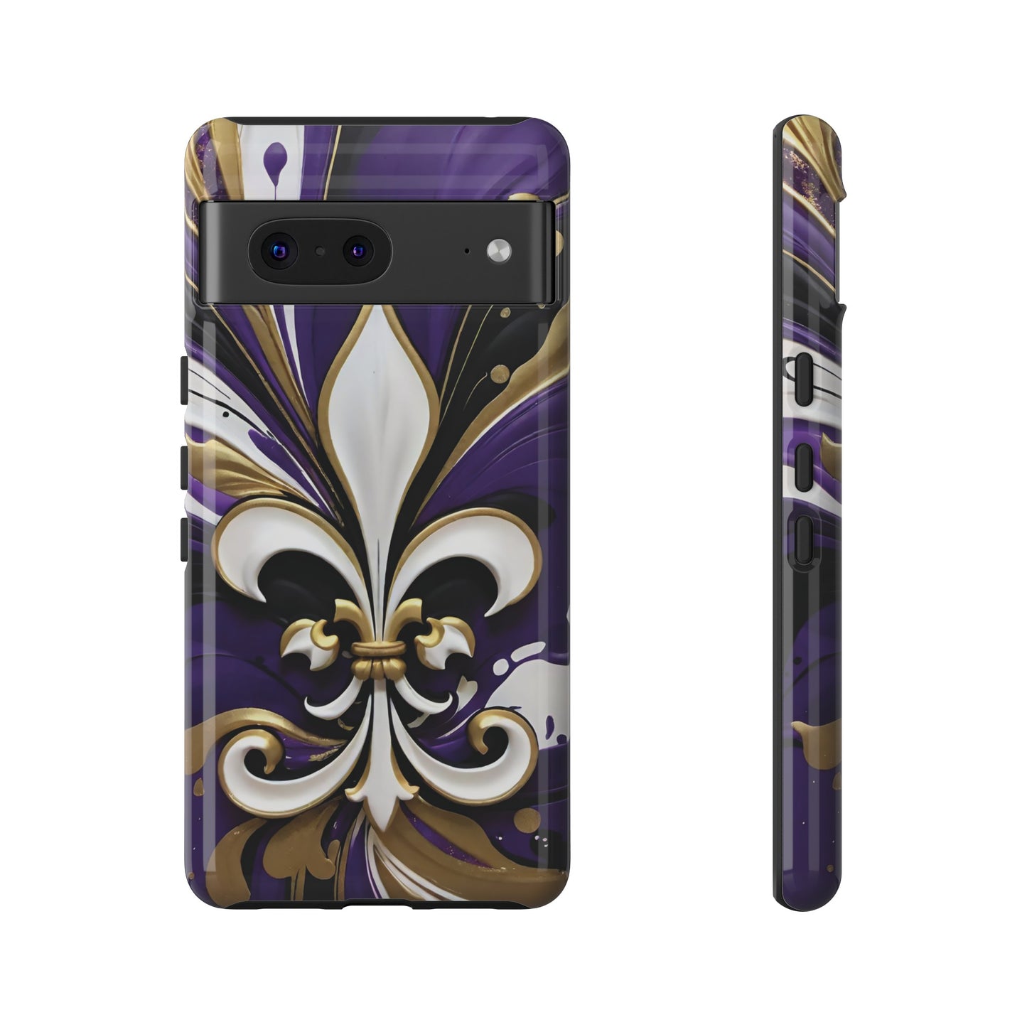 Purple and Gold Fleur-de-Lis 03