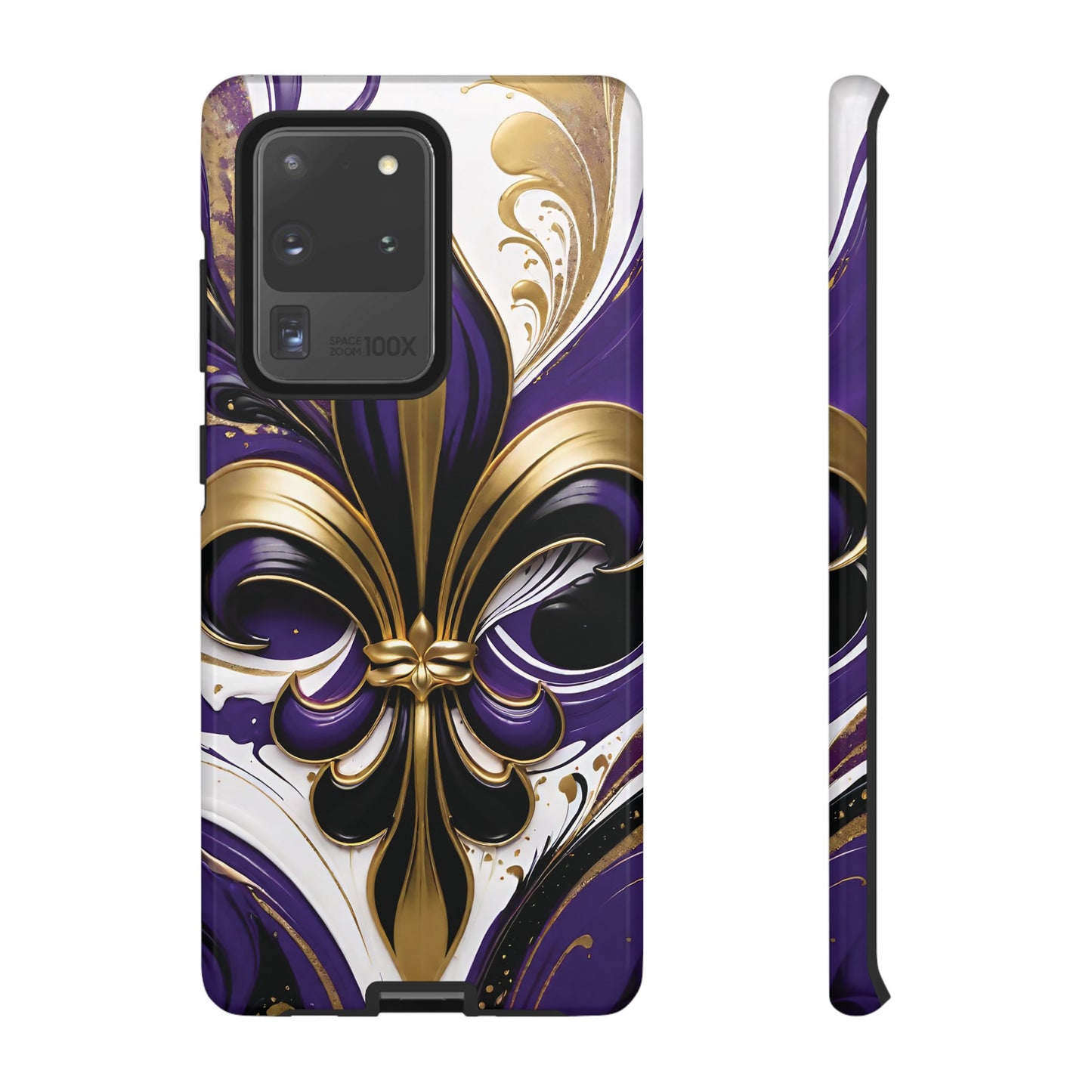 Purple and Gold Fleur-de-Lis 02