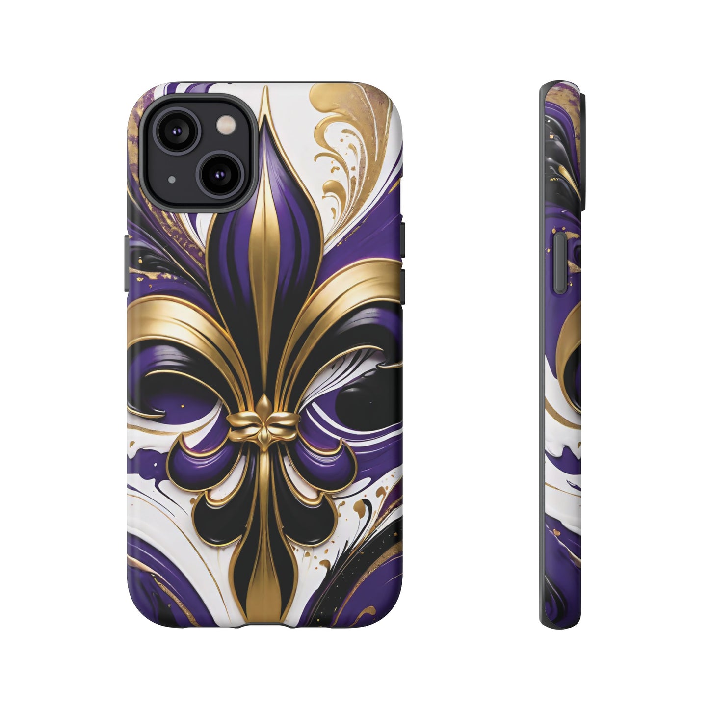 Purple and Gold Fleur-de-Lis 02