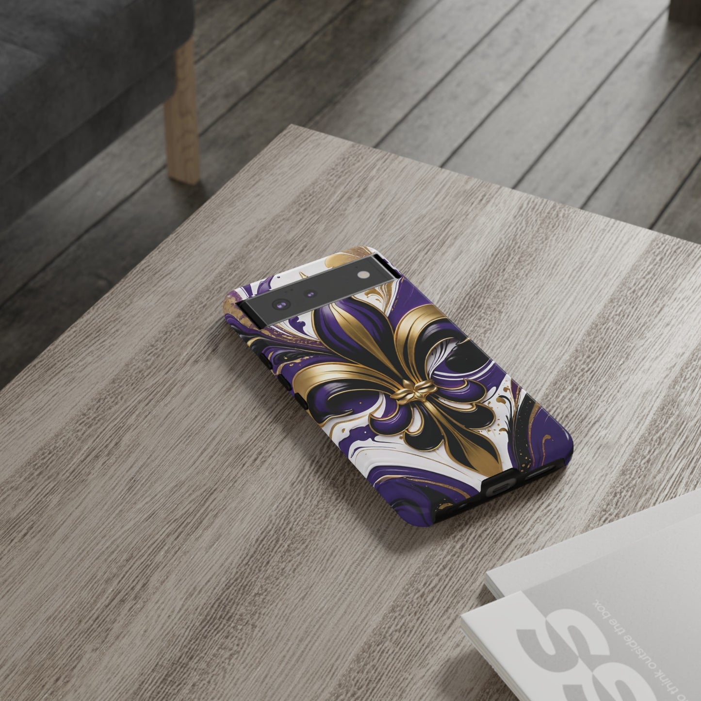 Purple and Gold Fleur-de-Lis 02