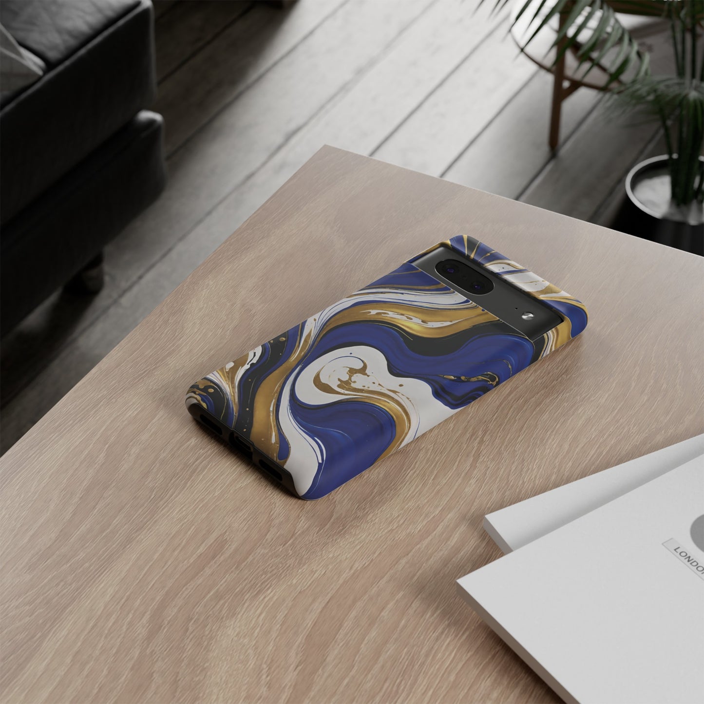 Blue and Gold Swirl 02