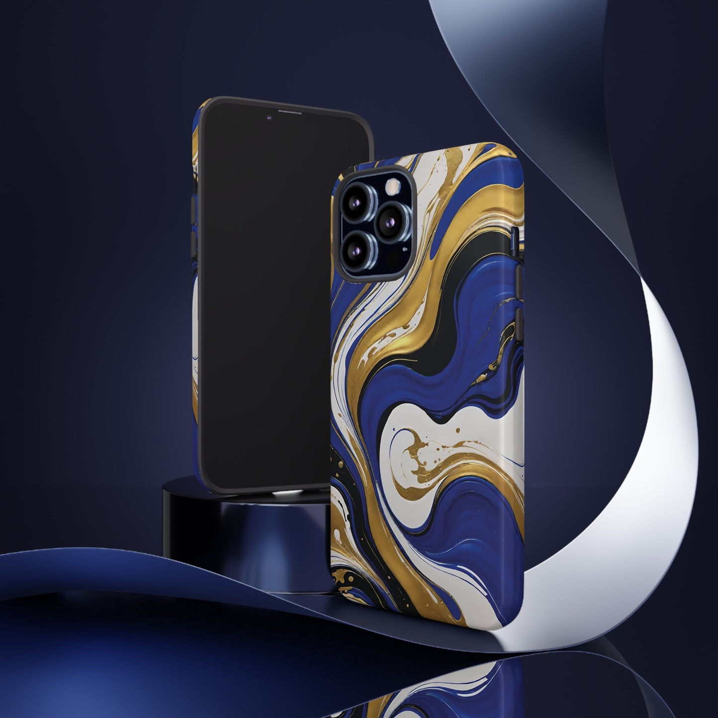 Blue and Gold Swirl 02