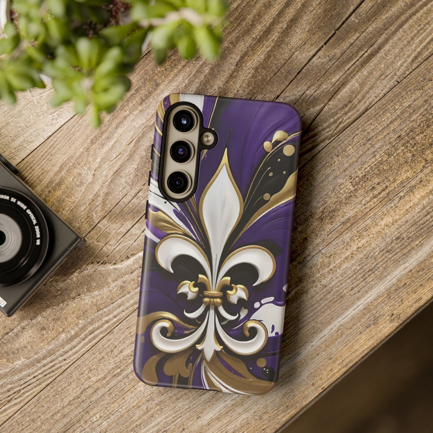 Purple and Gold Fleur-de-Lis 03