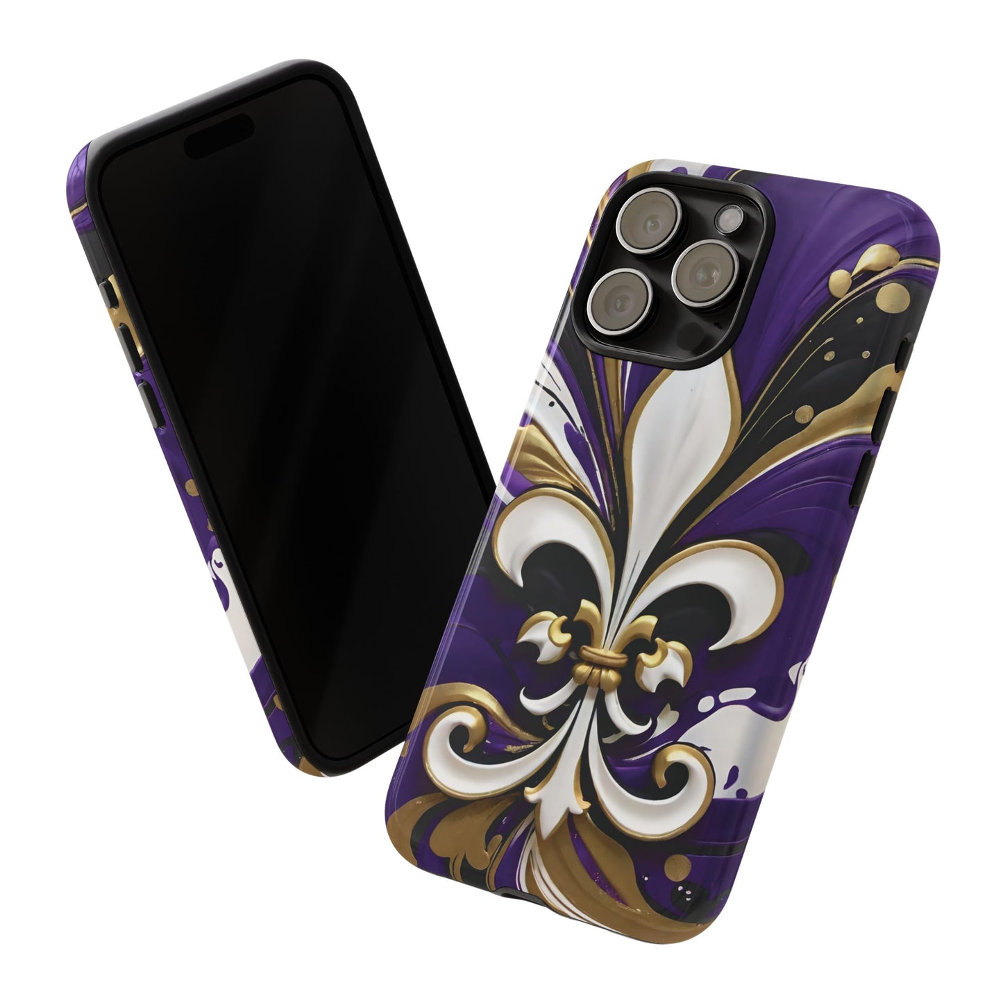 Purple and Gold Fleur-de-Lis 03