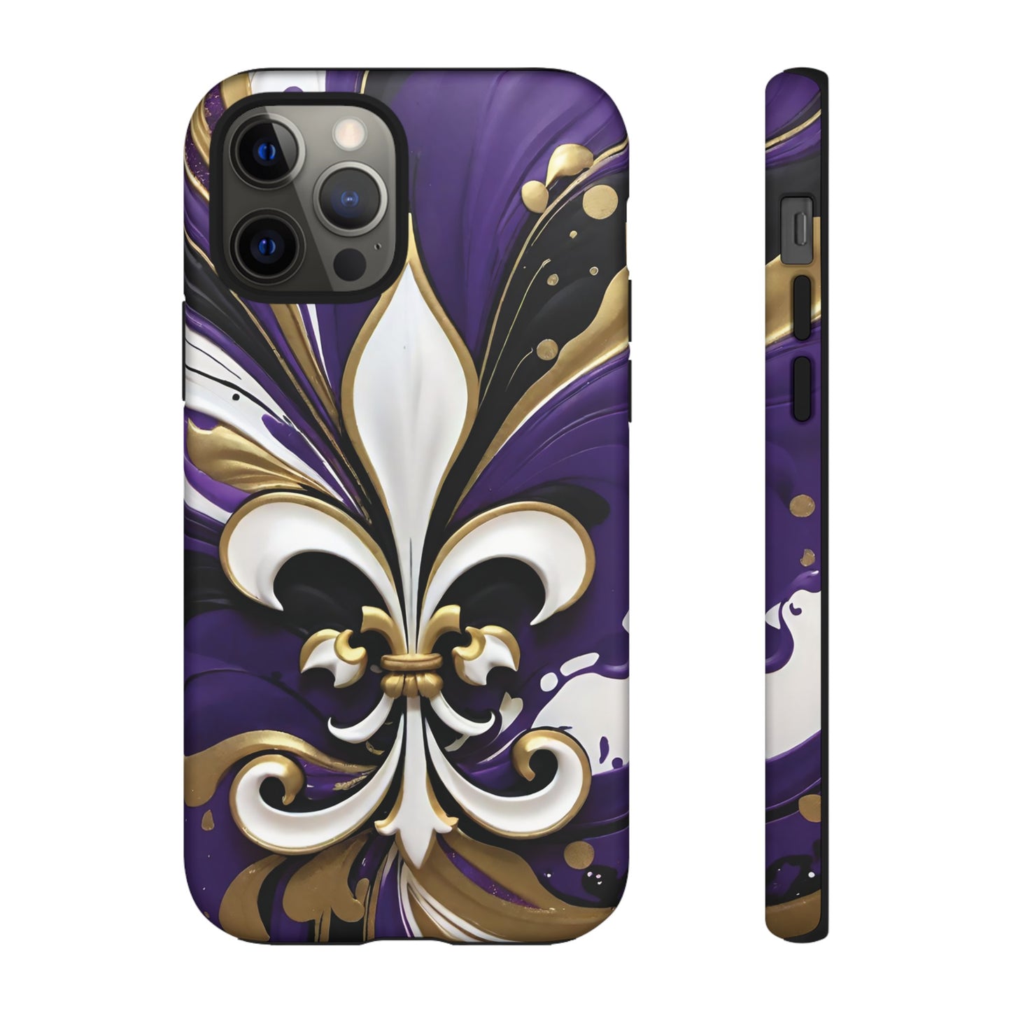 Purple and Gold Fleur-de-Lis 03