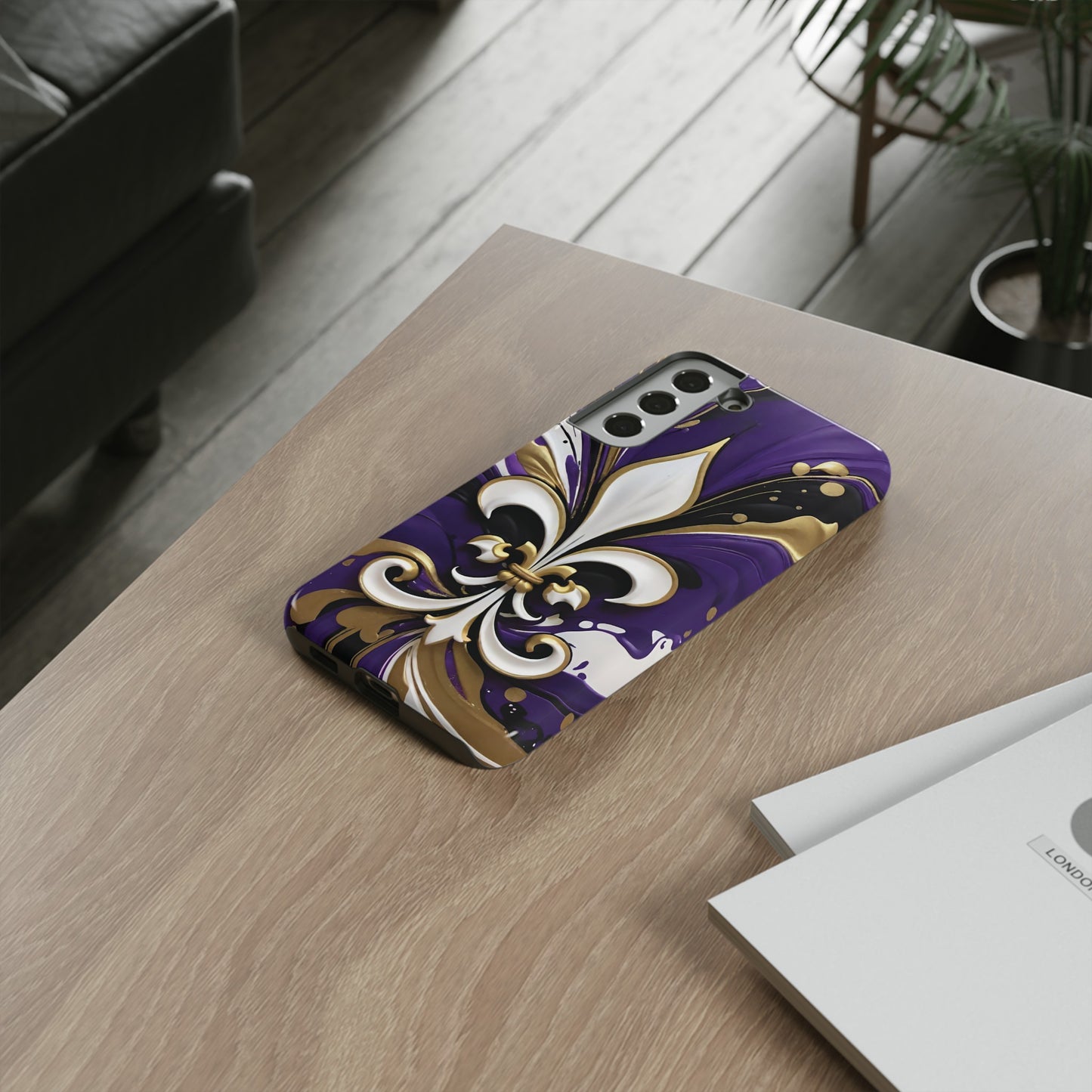 Purple and Gold Fleur-de-Lis 03