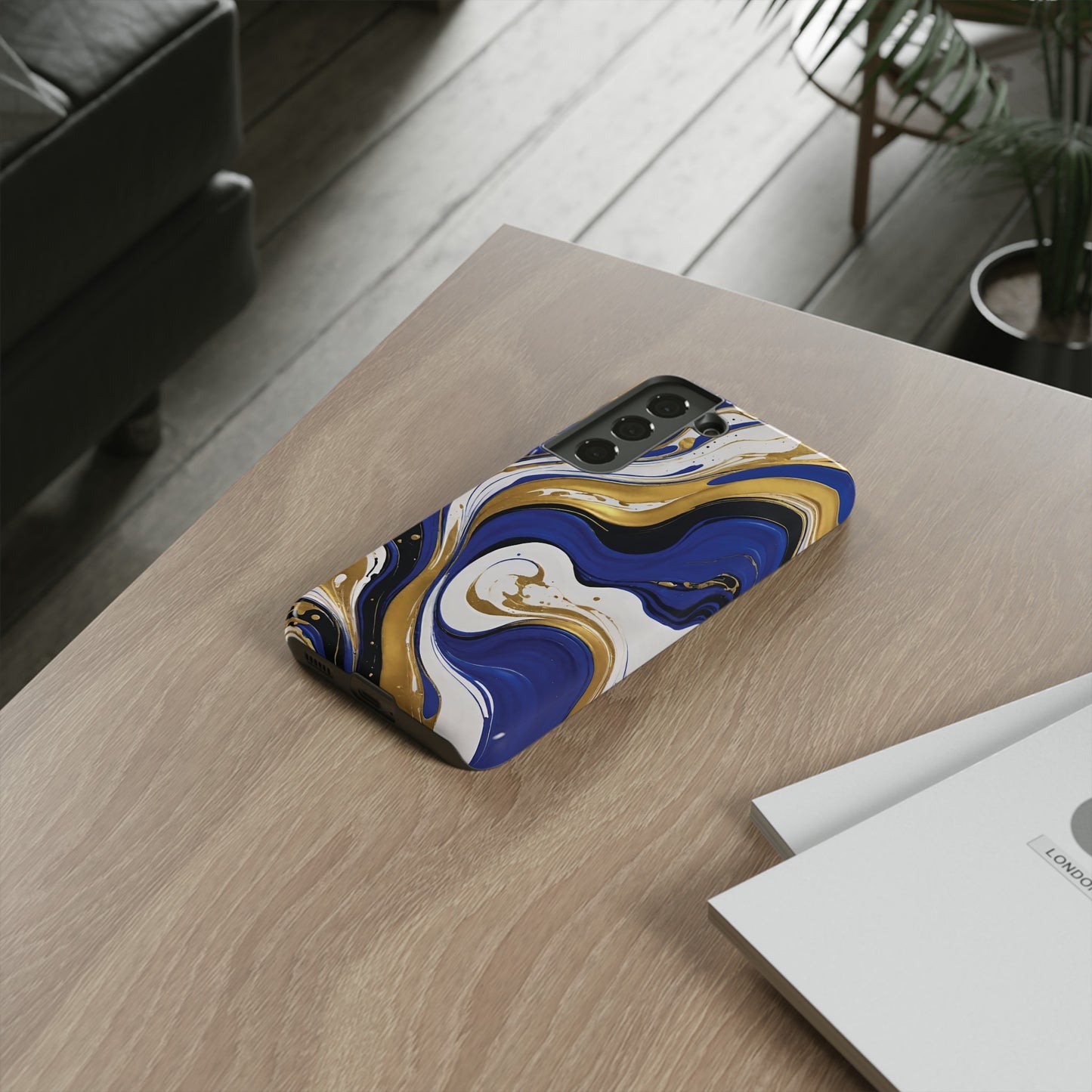 Blue and Gold Swirl 02