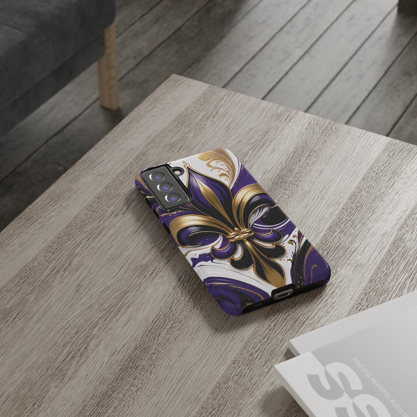Purple and Gold Fleur-de-Lis 02