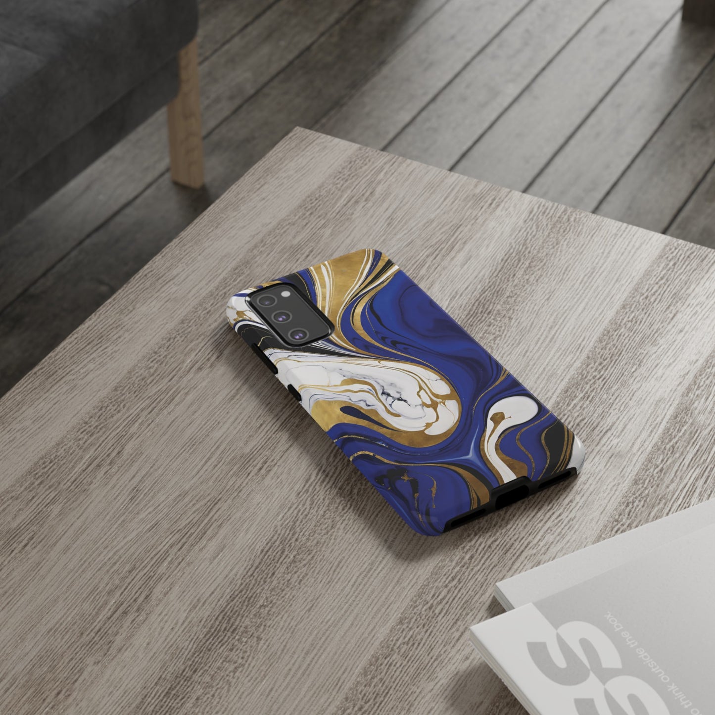 Blue and Gold Swirl 01