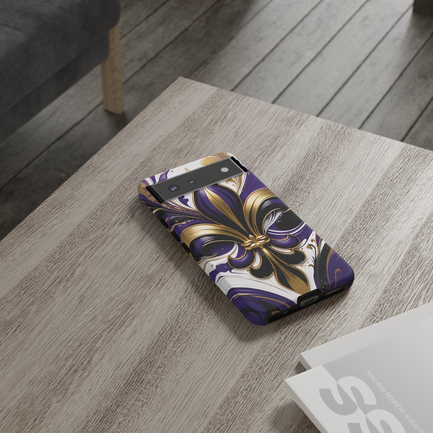 Purple and Gold Fleur-de-Lis 02
