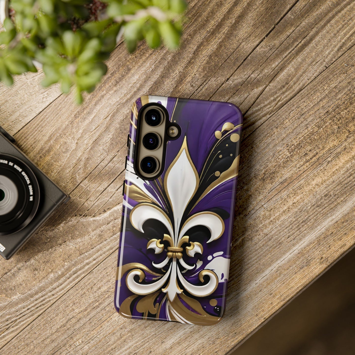 Purple and Gold Fleur-de-Lis 03