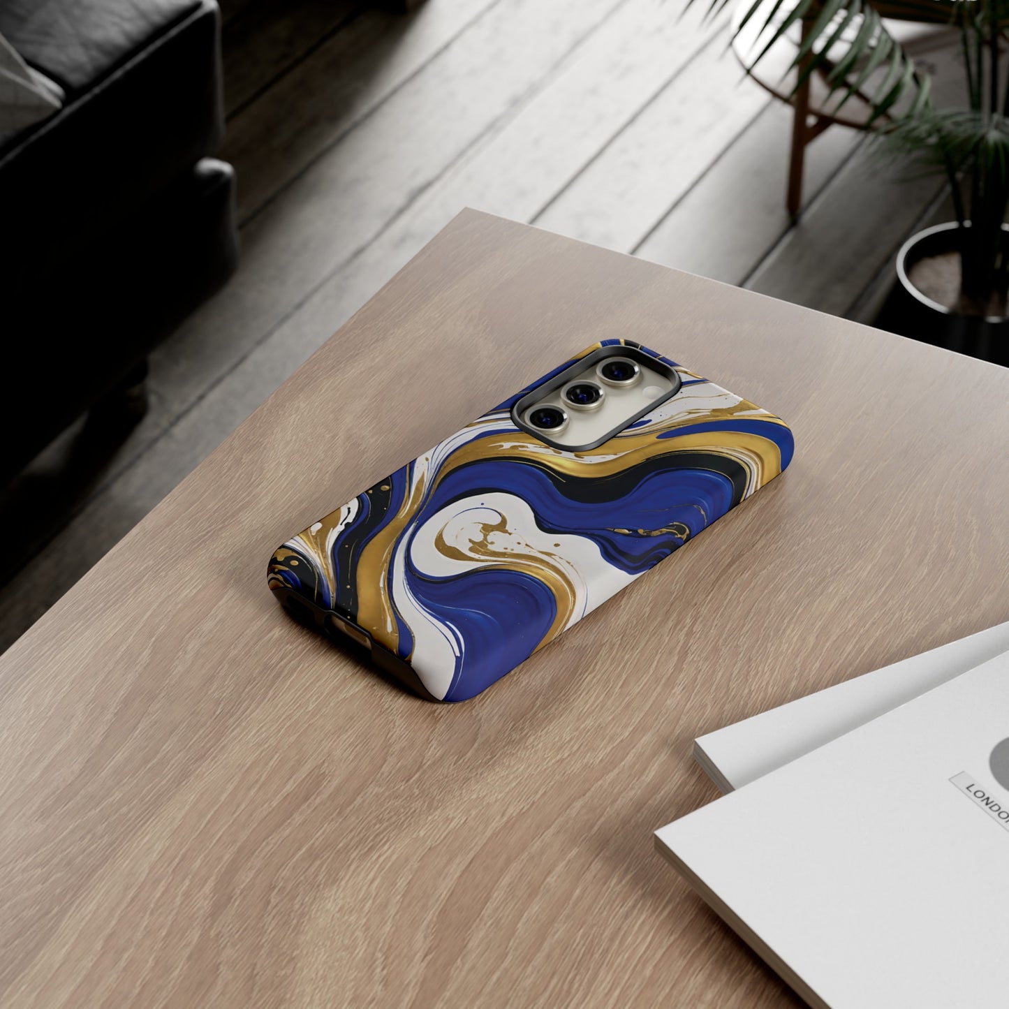 Blue and Gold Swirl 02