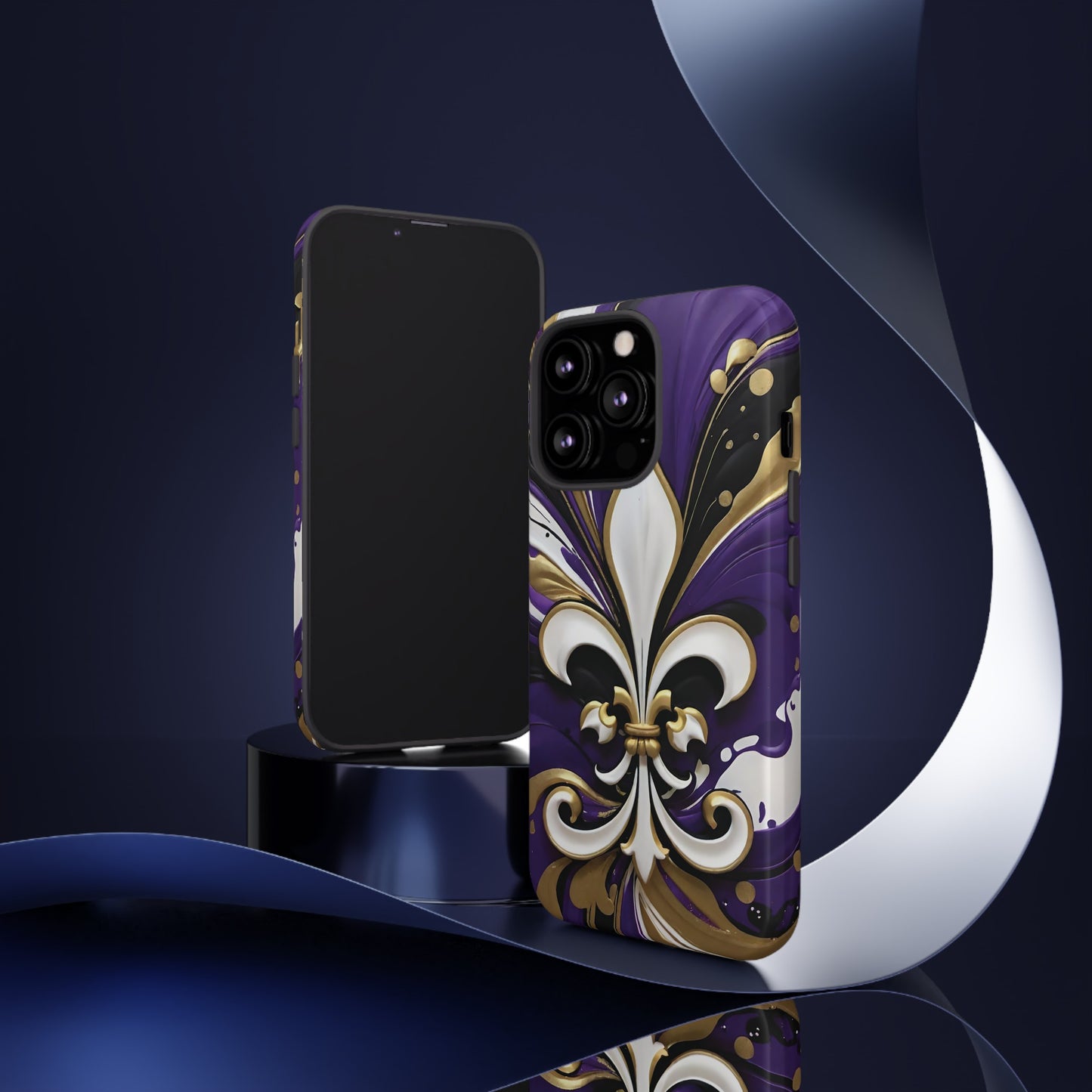 Purple and Gold Fleur-de-Lis 03